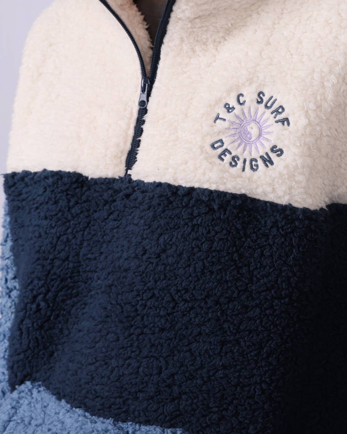 Blockout 1/4 Zip Sherpa - Blue