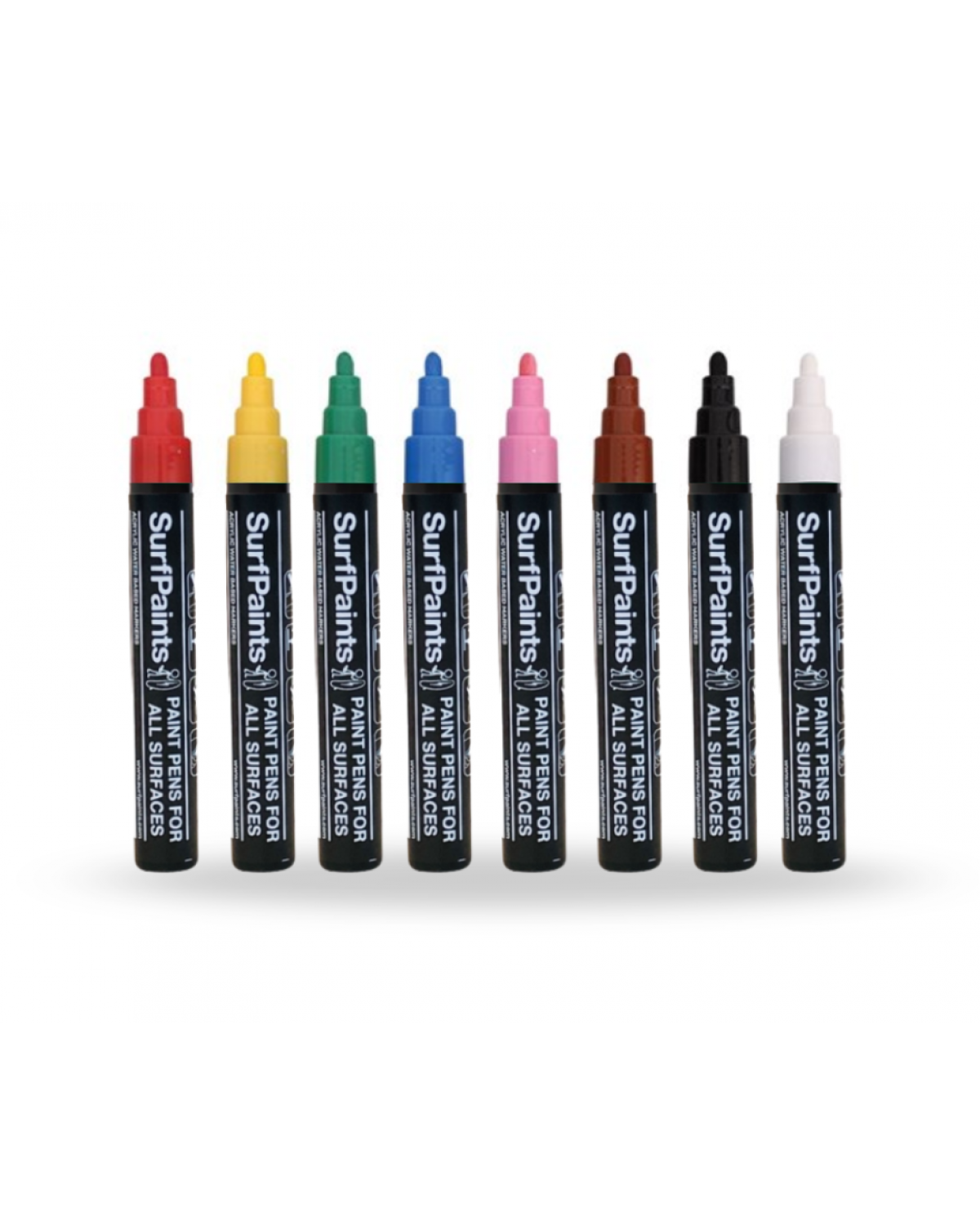 Primary Acrylic Paint Pens – 4mm Durable Bullet Nibs for All Surfaces – Premium Japanese Quality