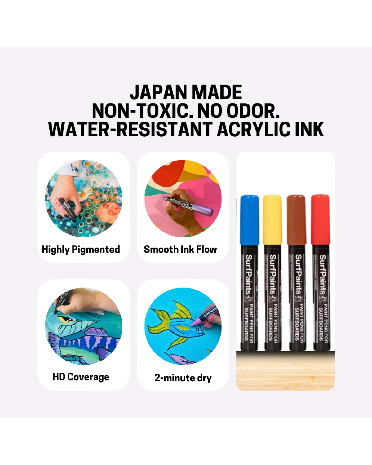 Earth Acrylic Paint Pens - 4mm Durable Bullet Nibs for All Surfaces – Premium Japanese Quality