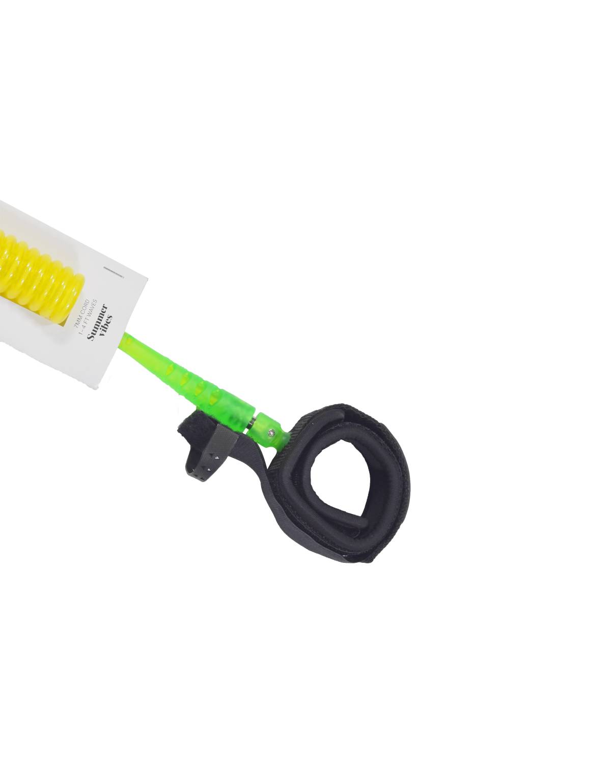 Summer vibes Session Bodyboard Bicep Coil Leash - Green Fluro - Summer vibes