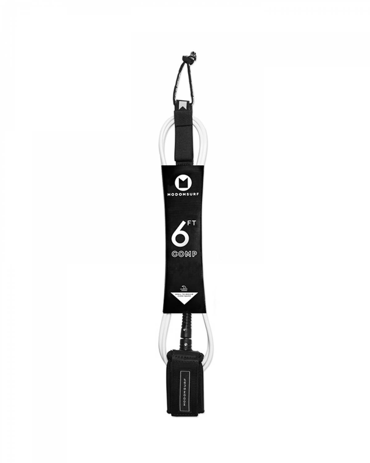 6'0 White/Black Comp Leash