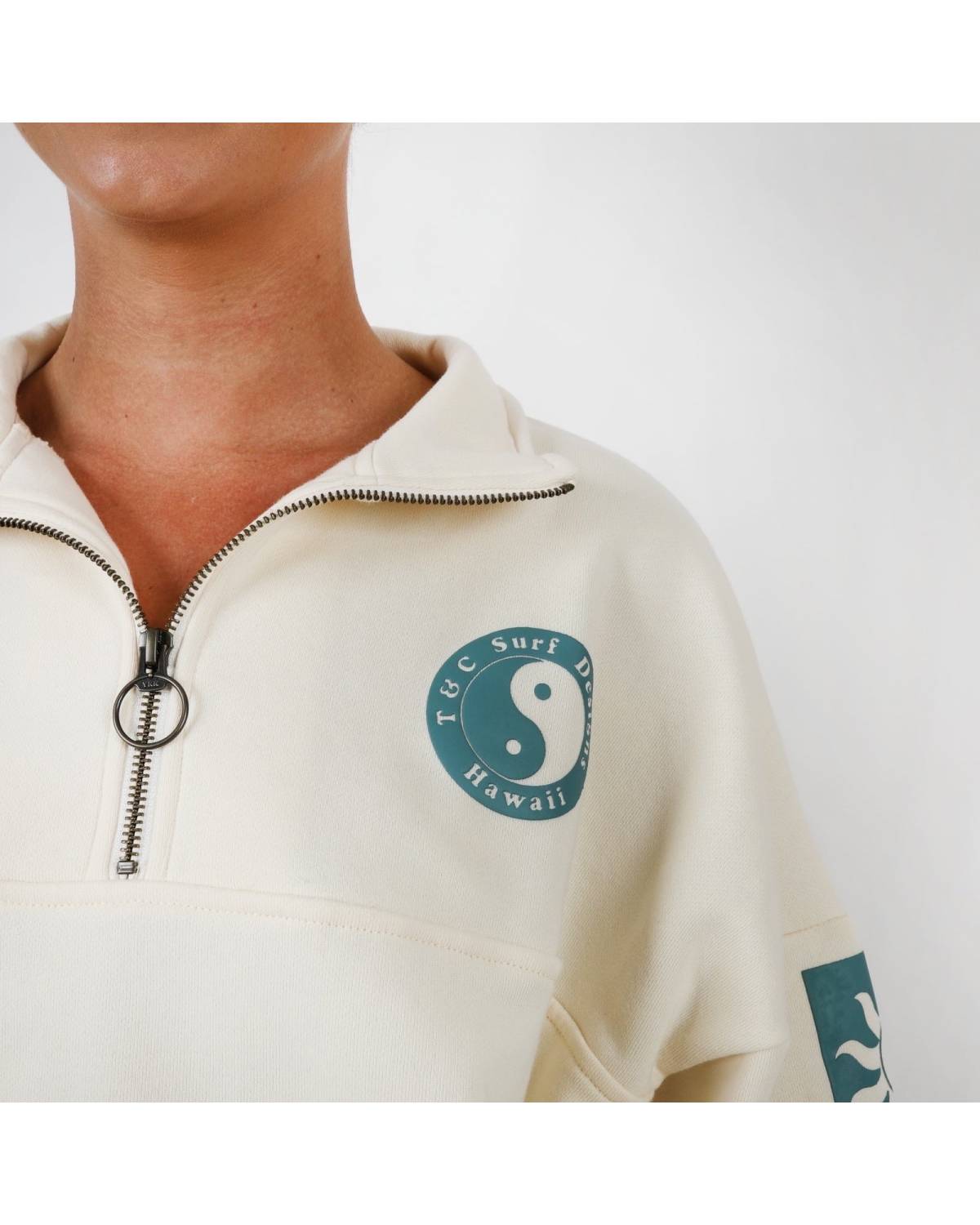 Retro Sun Half Zip Fleece - Snow