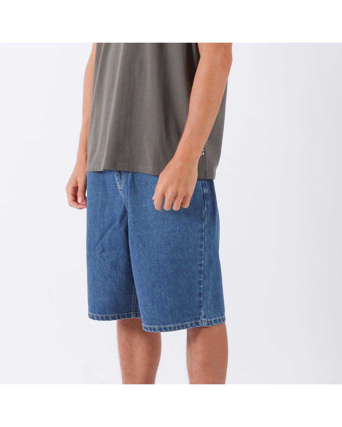 Thrift Denim Jort - Washed Blue