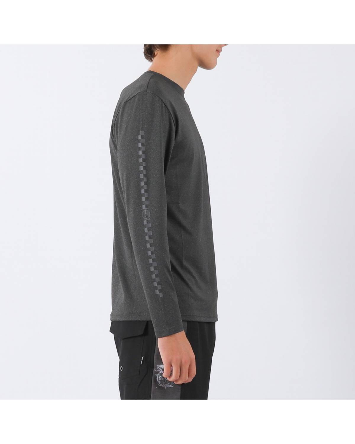 Checker L/S Surf Tee UPF 50+ - Black Heather