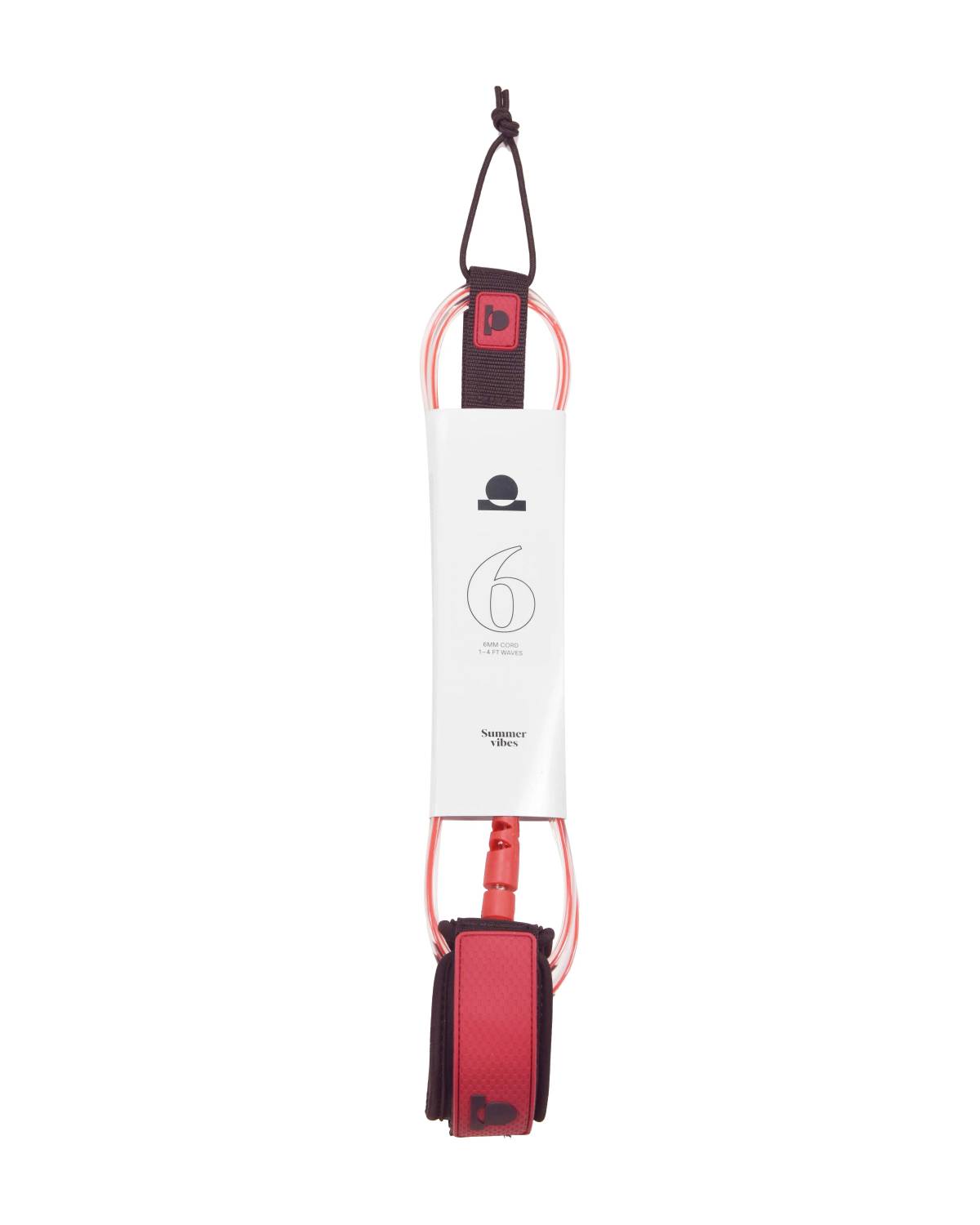 Summer Vibes Session 6ft Surfboard Leash Leg rope - Red Clear - Summer vibes