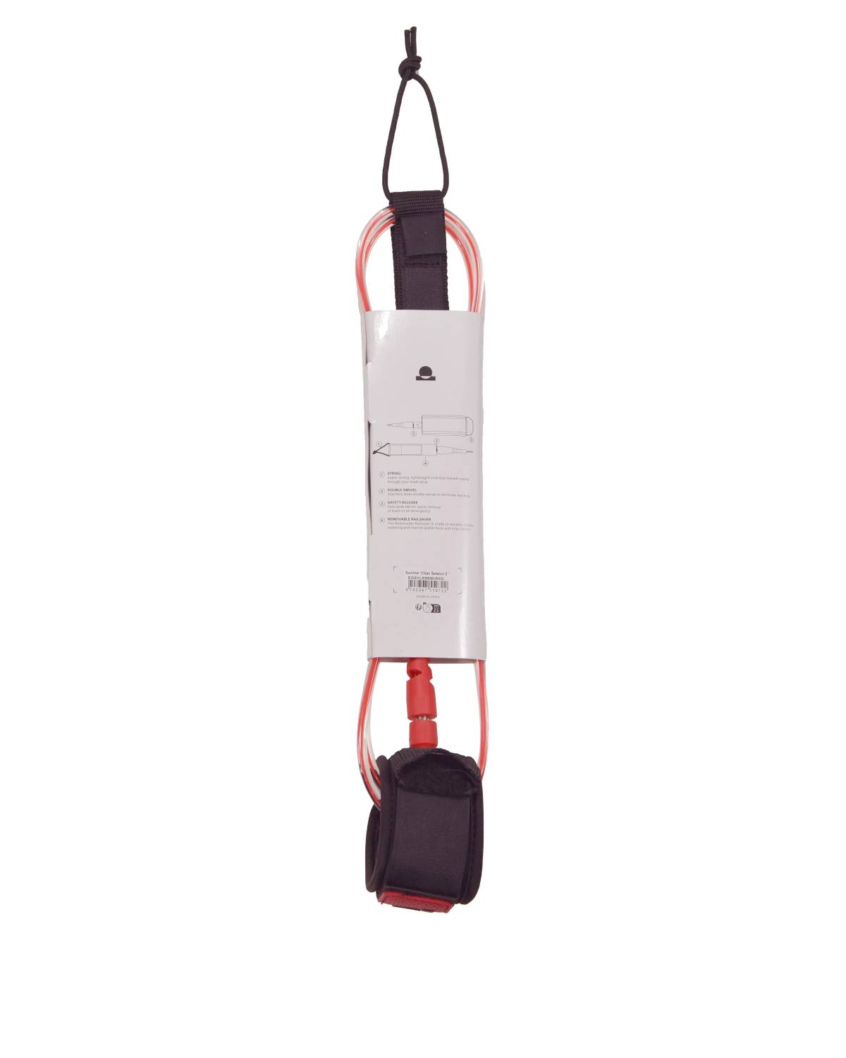 Summer vibes Session 5ft Surfboard Leash Leg rope - Red Clear - Summer vibes