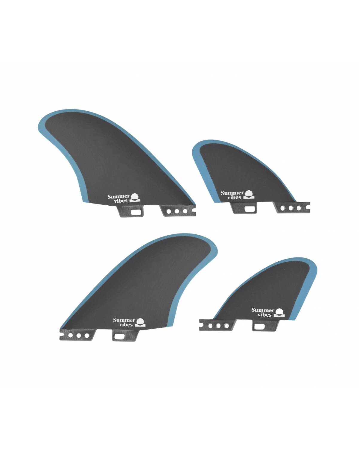 Summer vibes Quad Mid Keel 4-Fin Set FCiiCompatible - Black/Blue
