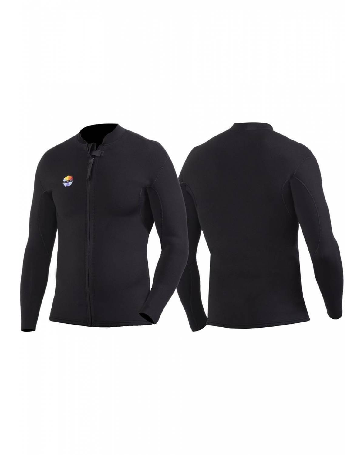 Solid Sets 2mm Front Zip Jacket - Black