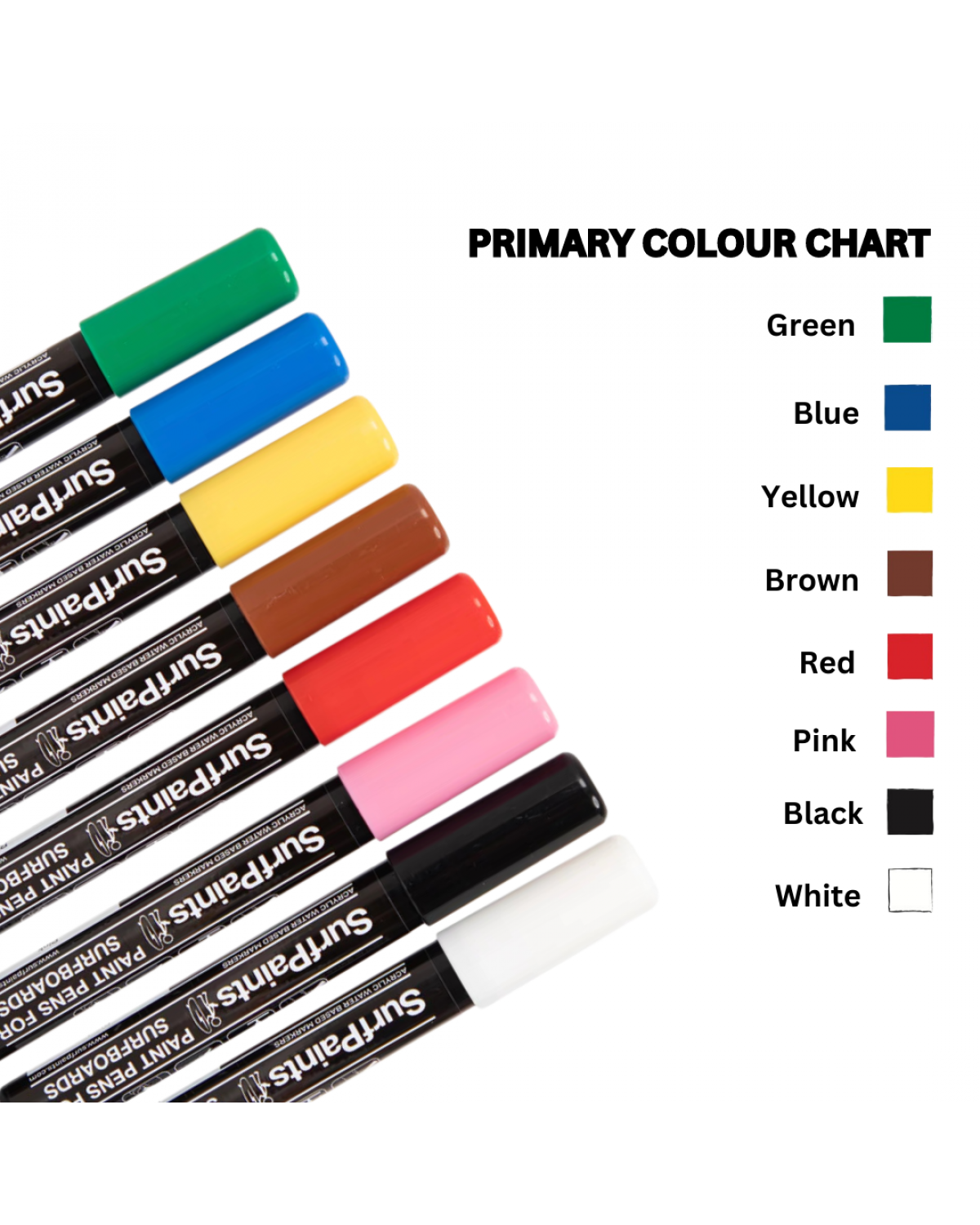 Primary Acrylic Paint Pens – 4mm Durable Bullet Nibs for All Surfaces – Premium Japanese Quality