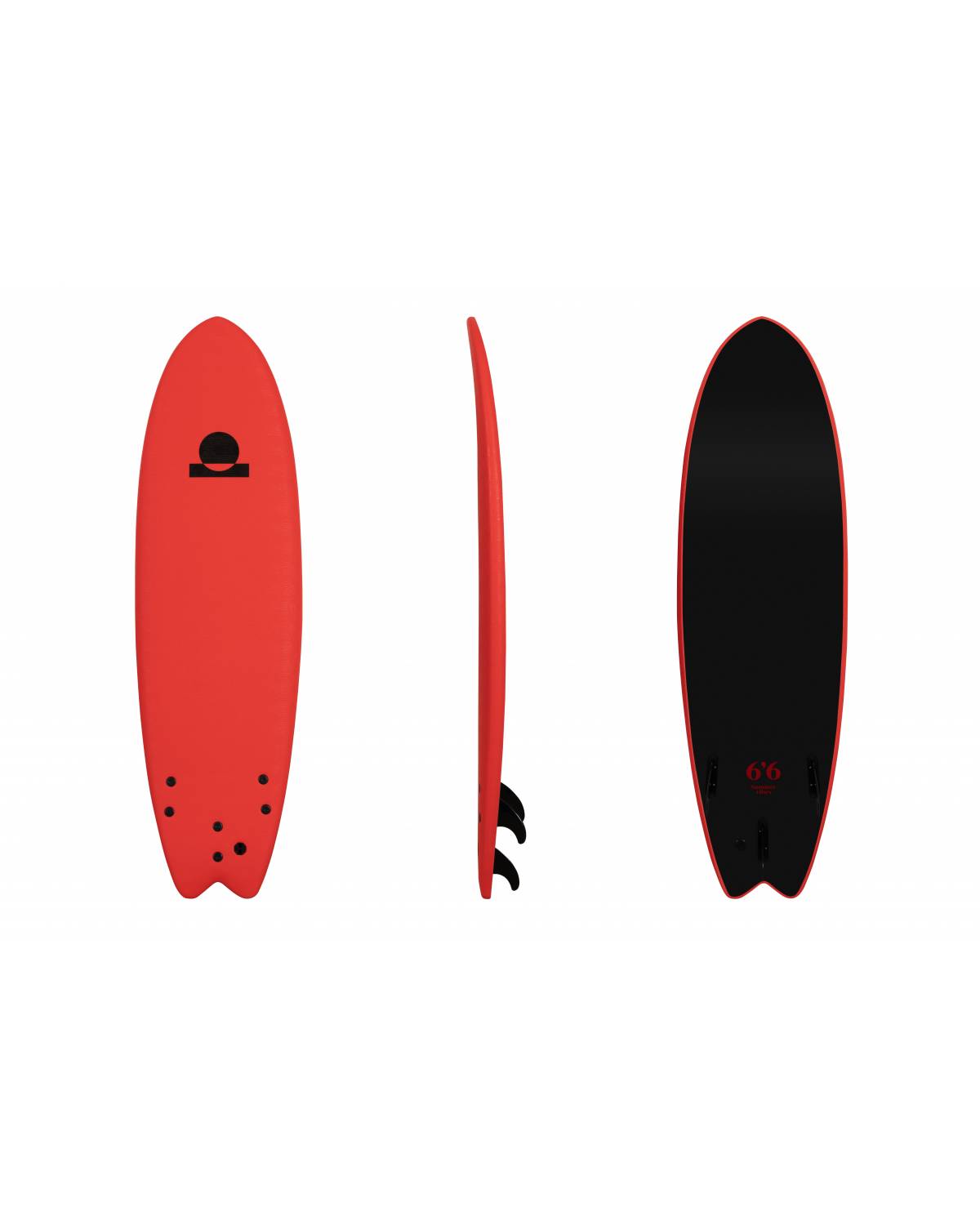 Front view of red softboard