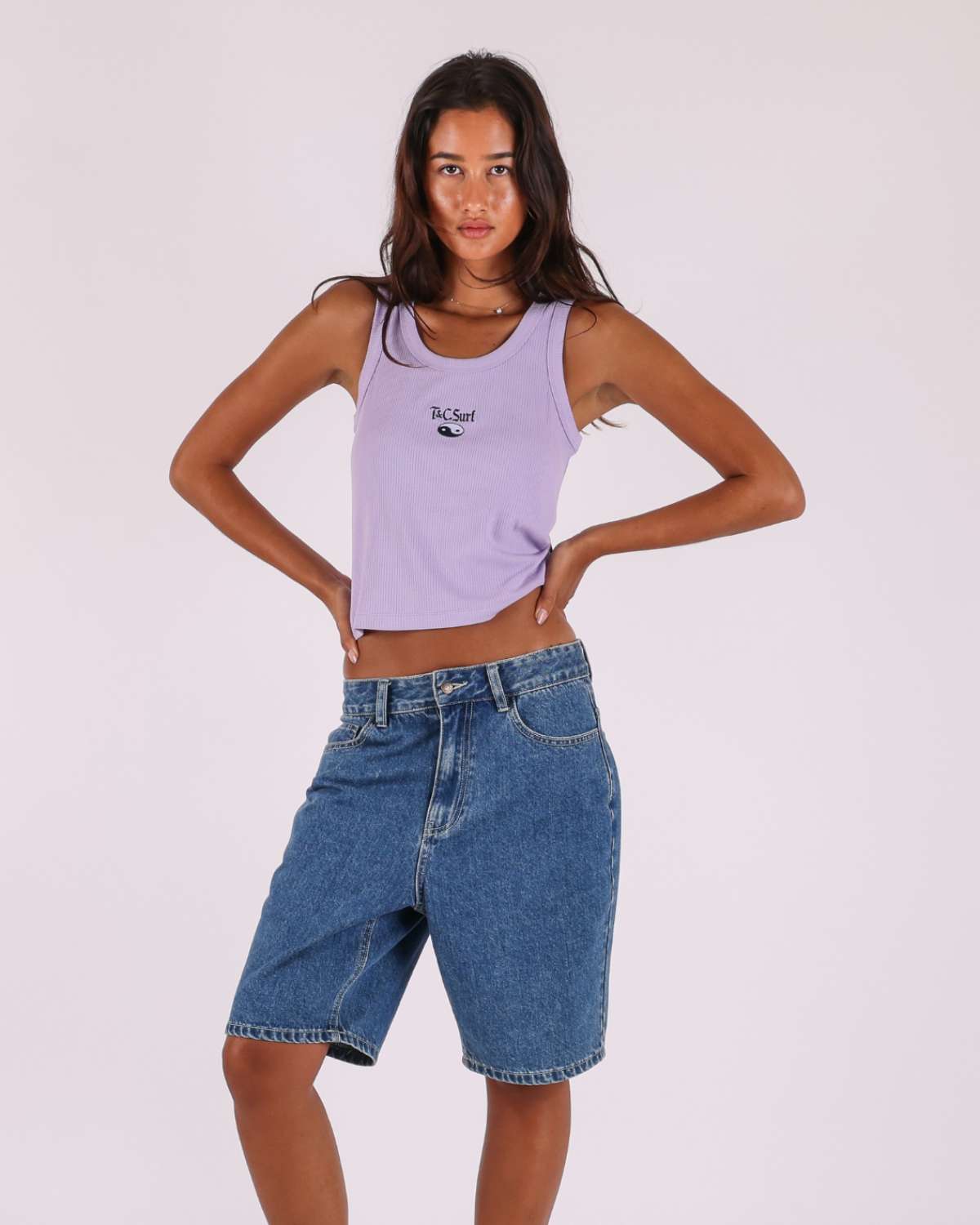 Lilac Yin Yang Singlet front