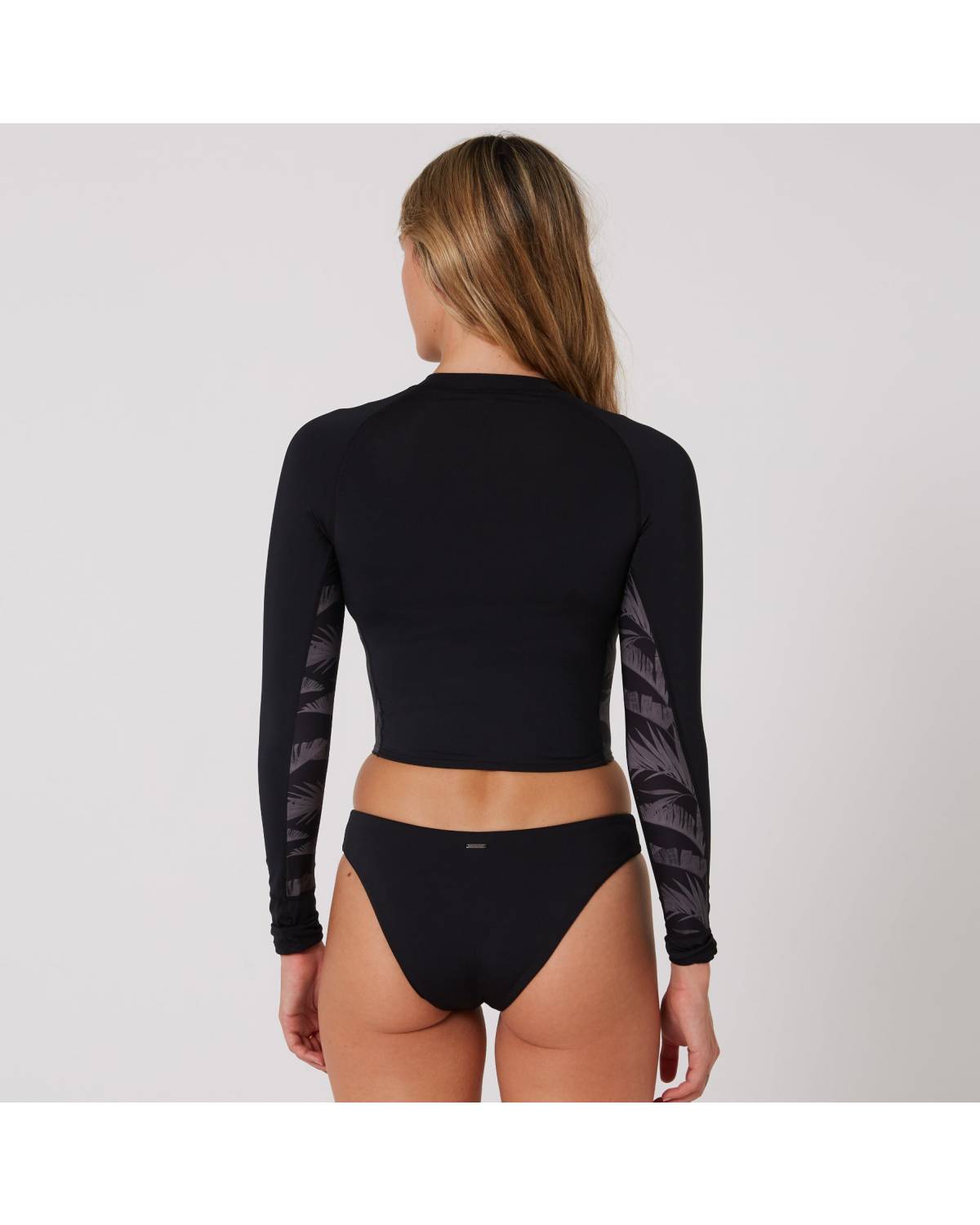 Black long sleeve crop vest