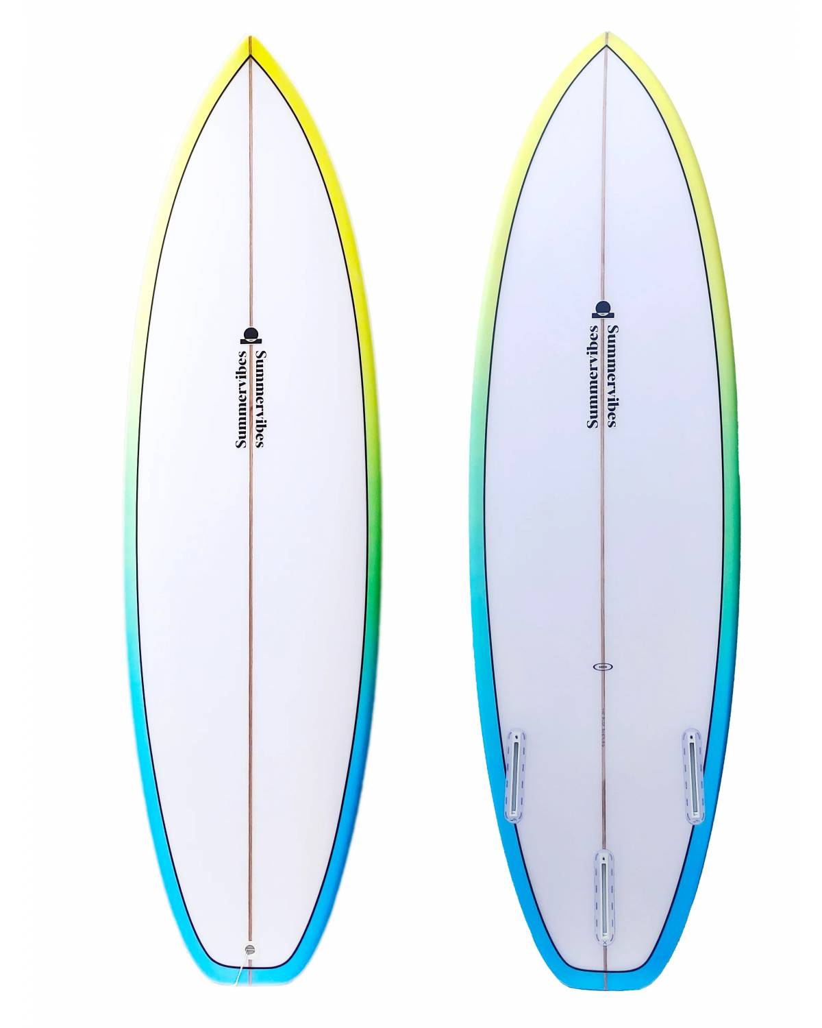 Summer vibes Grom Youth Shortboard Surfboard - Blue fade - Summer vibes
