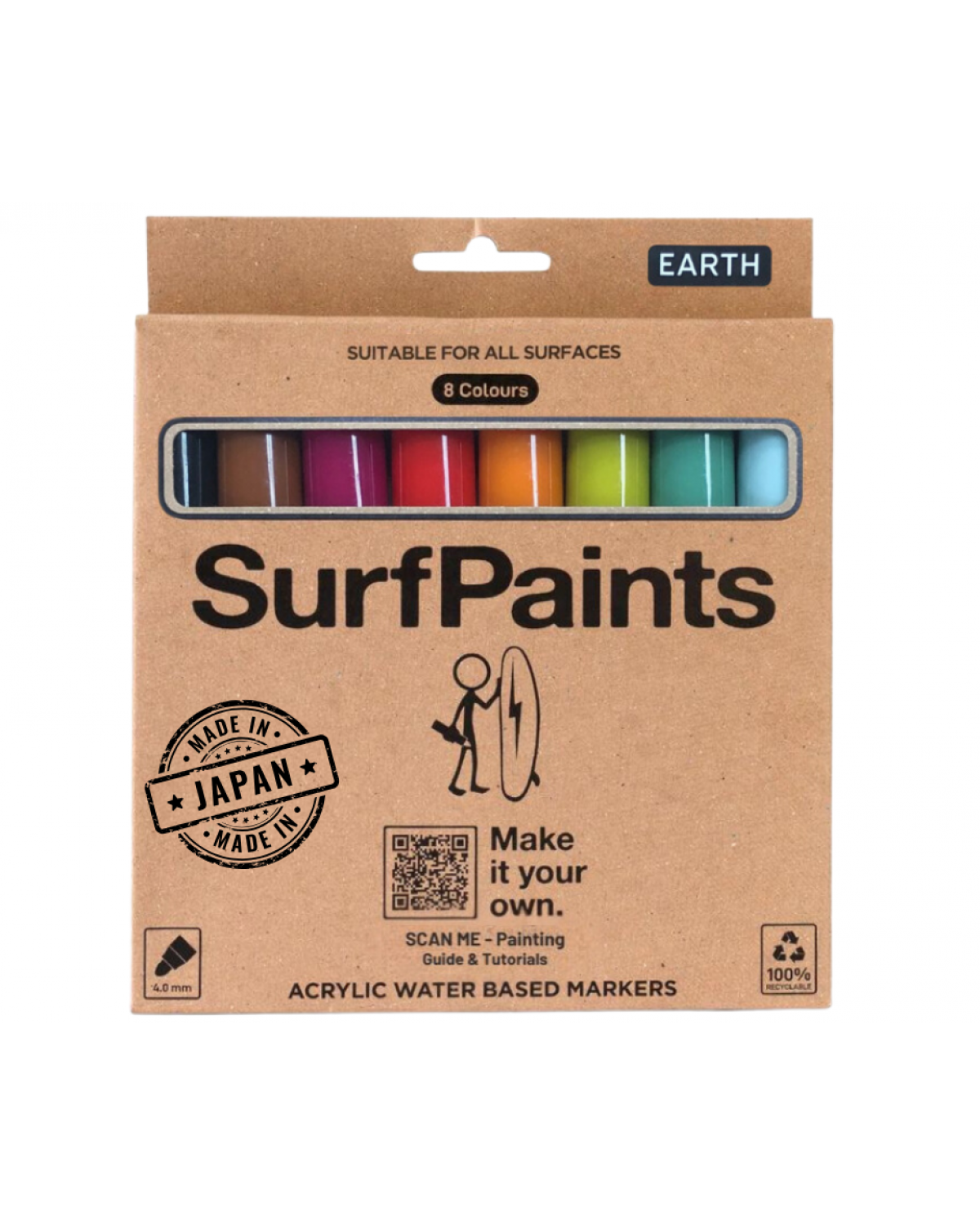 Earth Acrylic Paint Pens - 4mm Durable Bullet Nibs for All Surfaces – Premium Japanese Quality