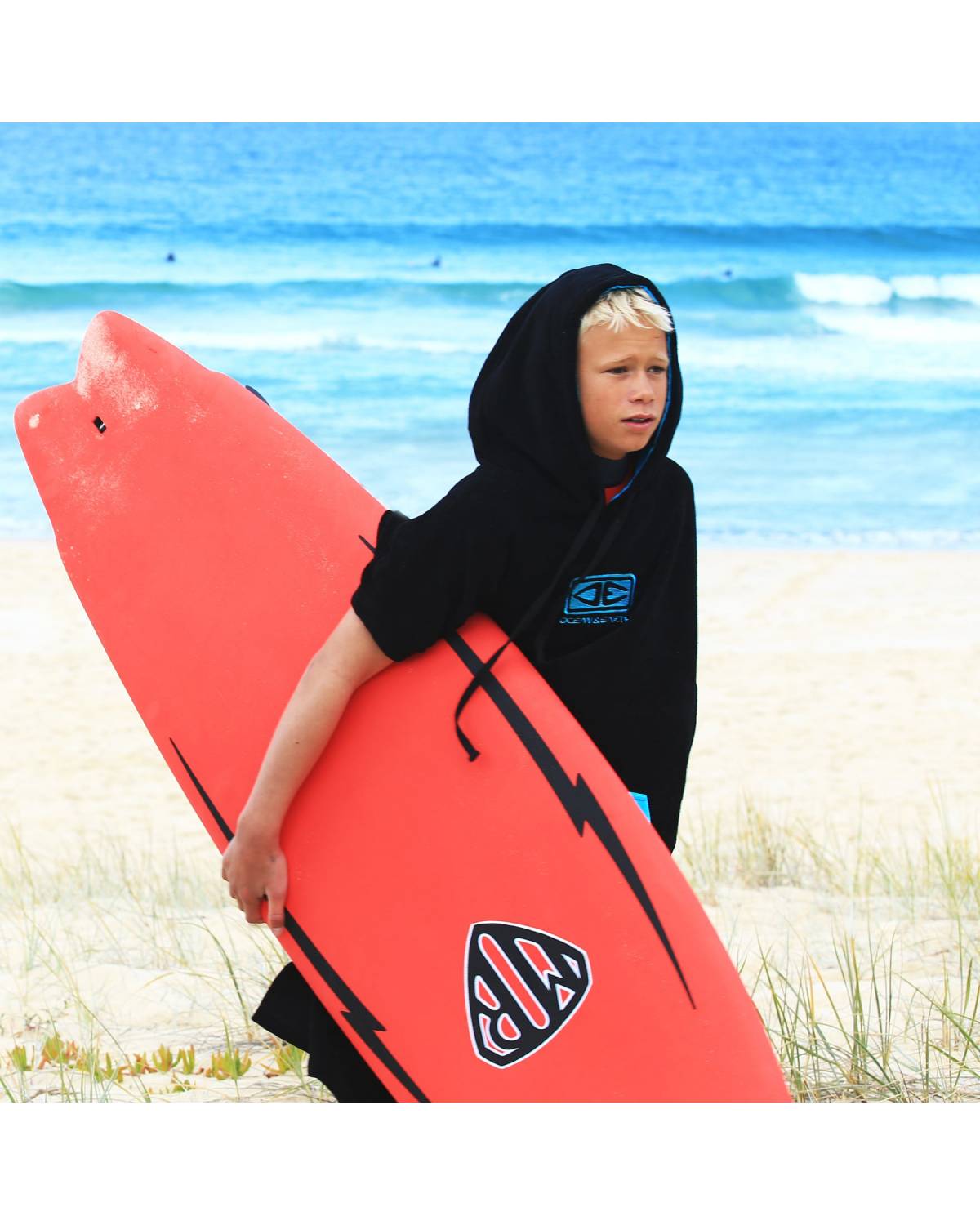 Poncho Towel | Youth Hooded - Coral | Ocean and Earth
