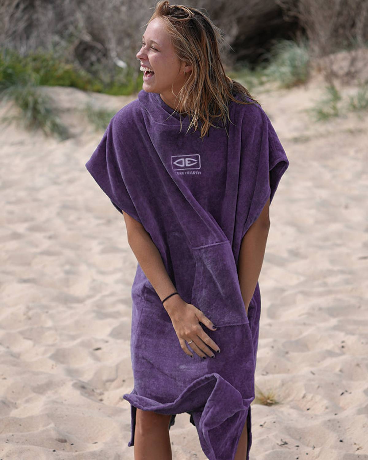Ladies Hooded Poncho - Pink | Ocean and Earth
