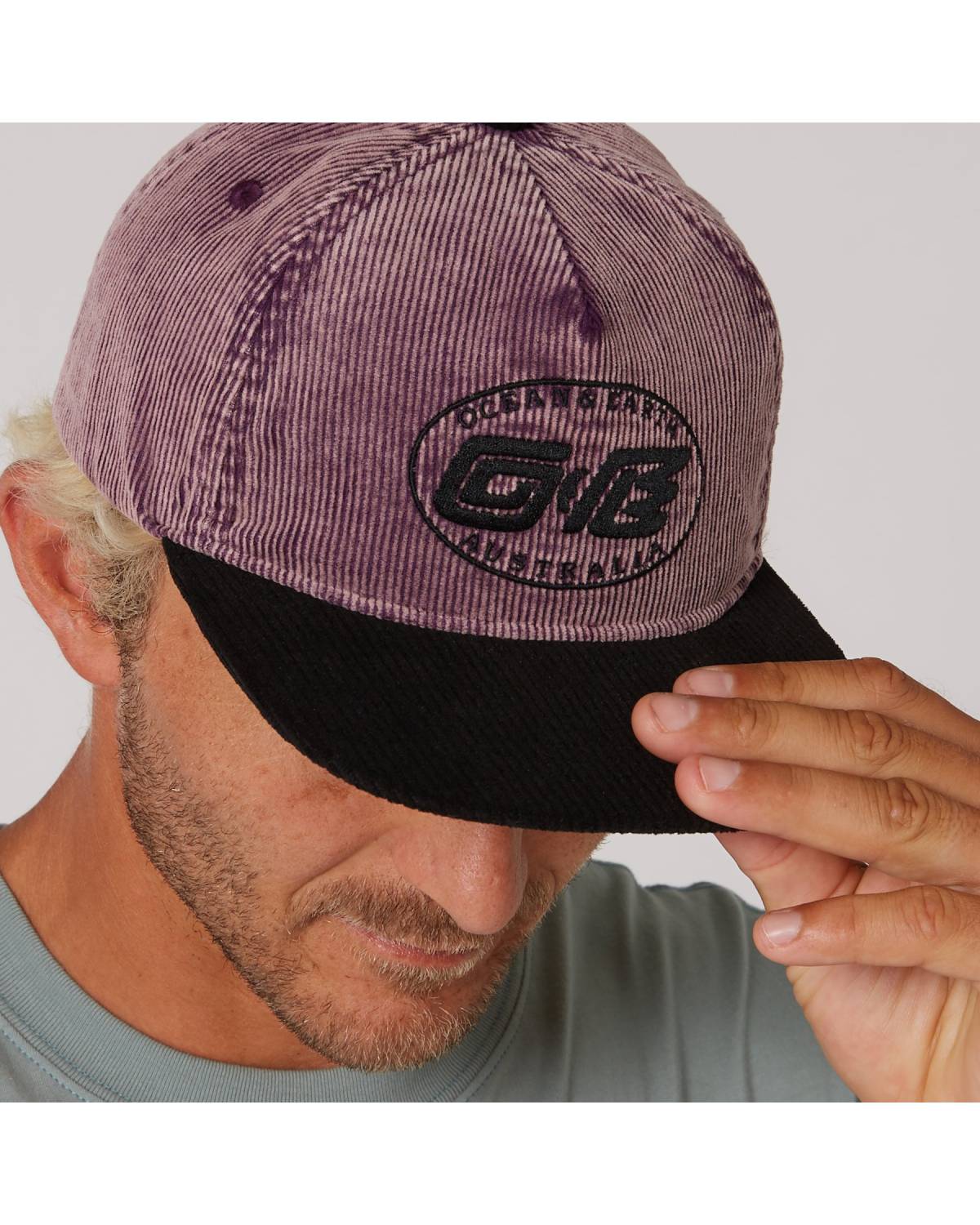 Plum Heritage Cap Worn Side