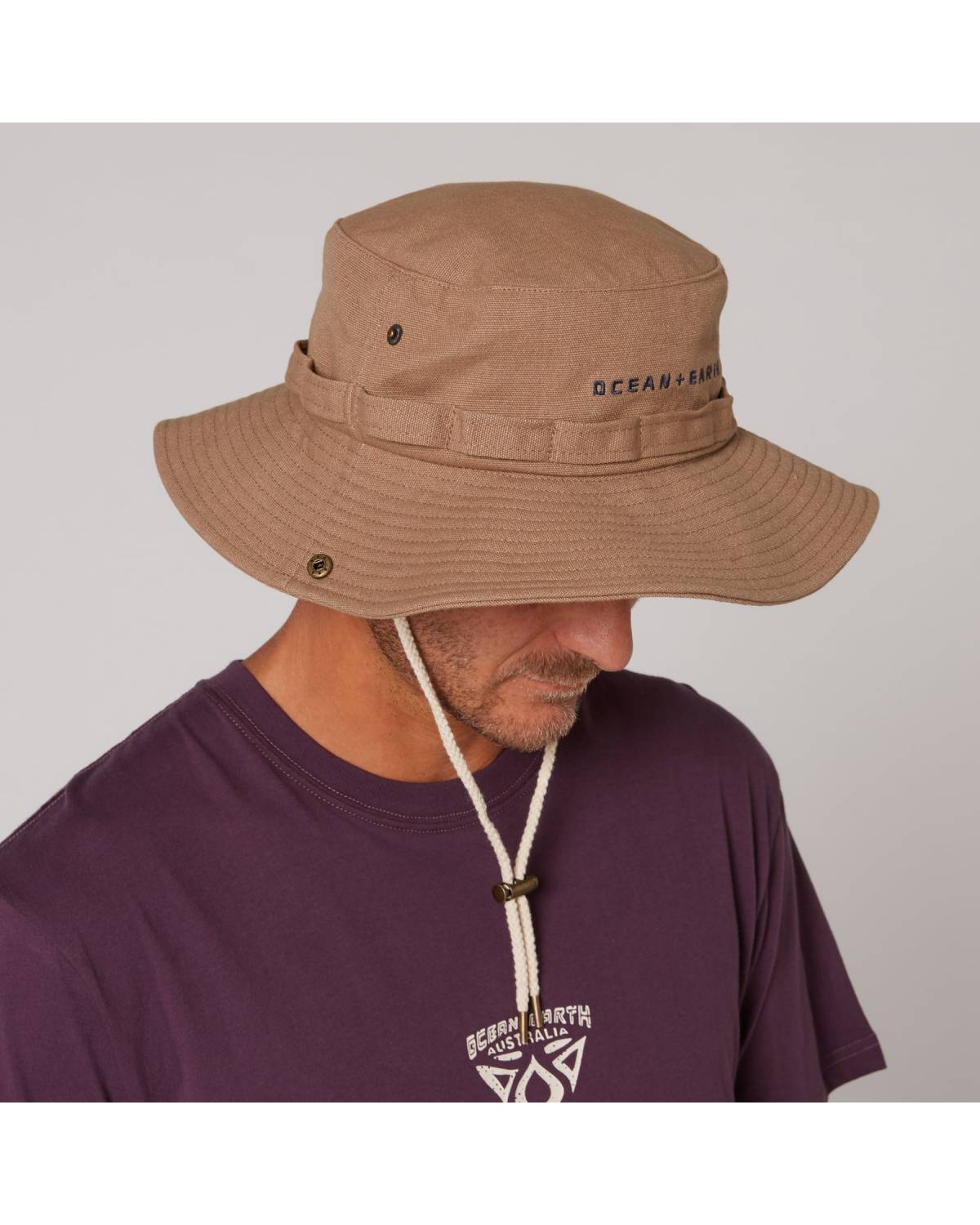 Wide Brim Hat on Model Back
