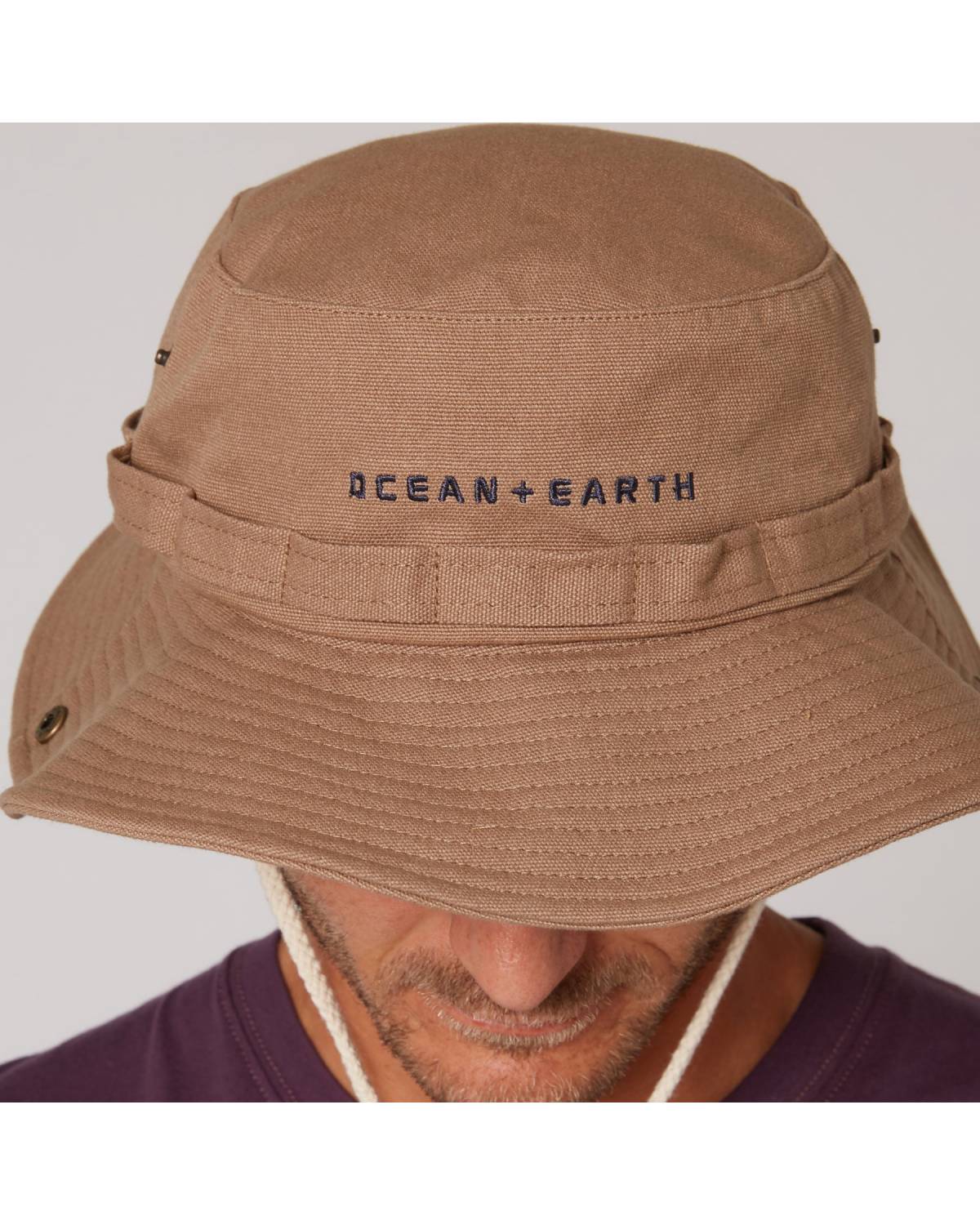 Wide Brim Hat on Model Close Up