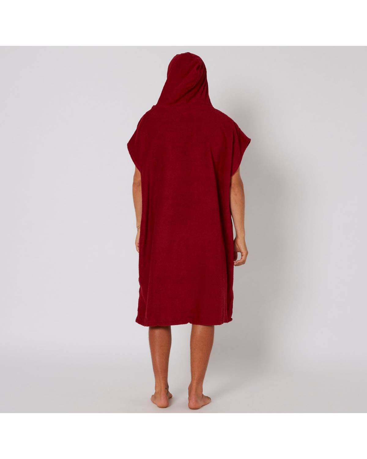 Mens Terry Hooded Poncho - Blood Red