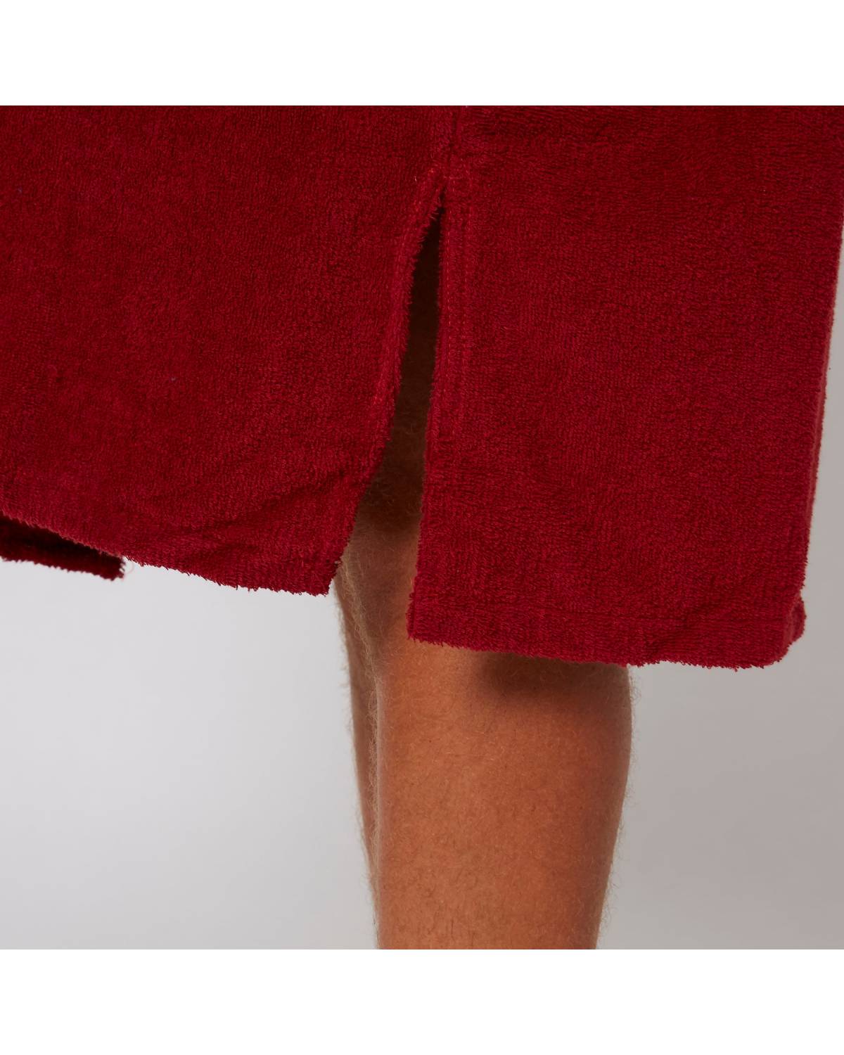 Mens Terry Hooded Poncho - Blood Red