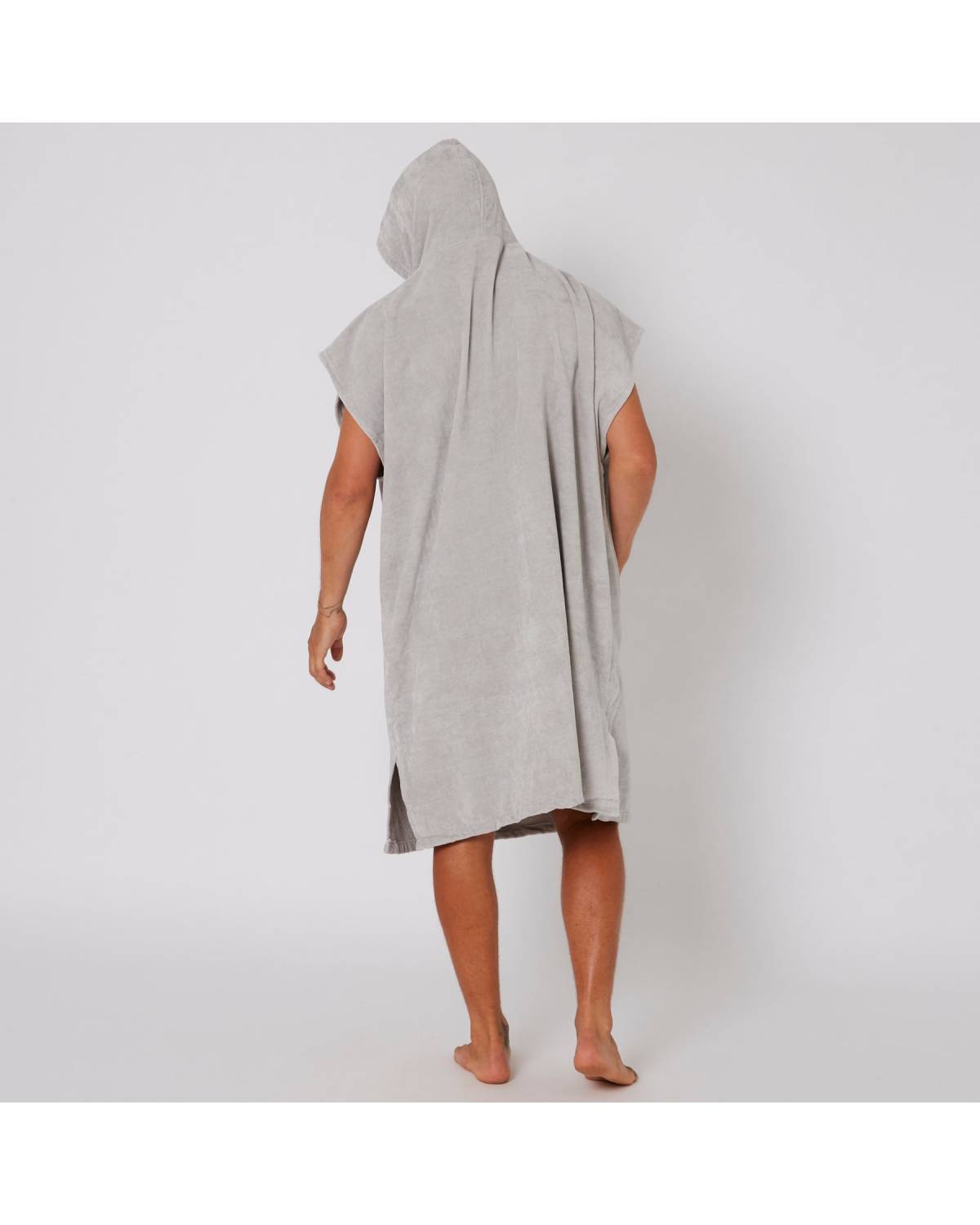Mens Daybreak Hooded Poncho Light Grey Detail