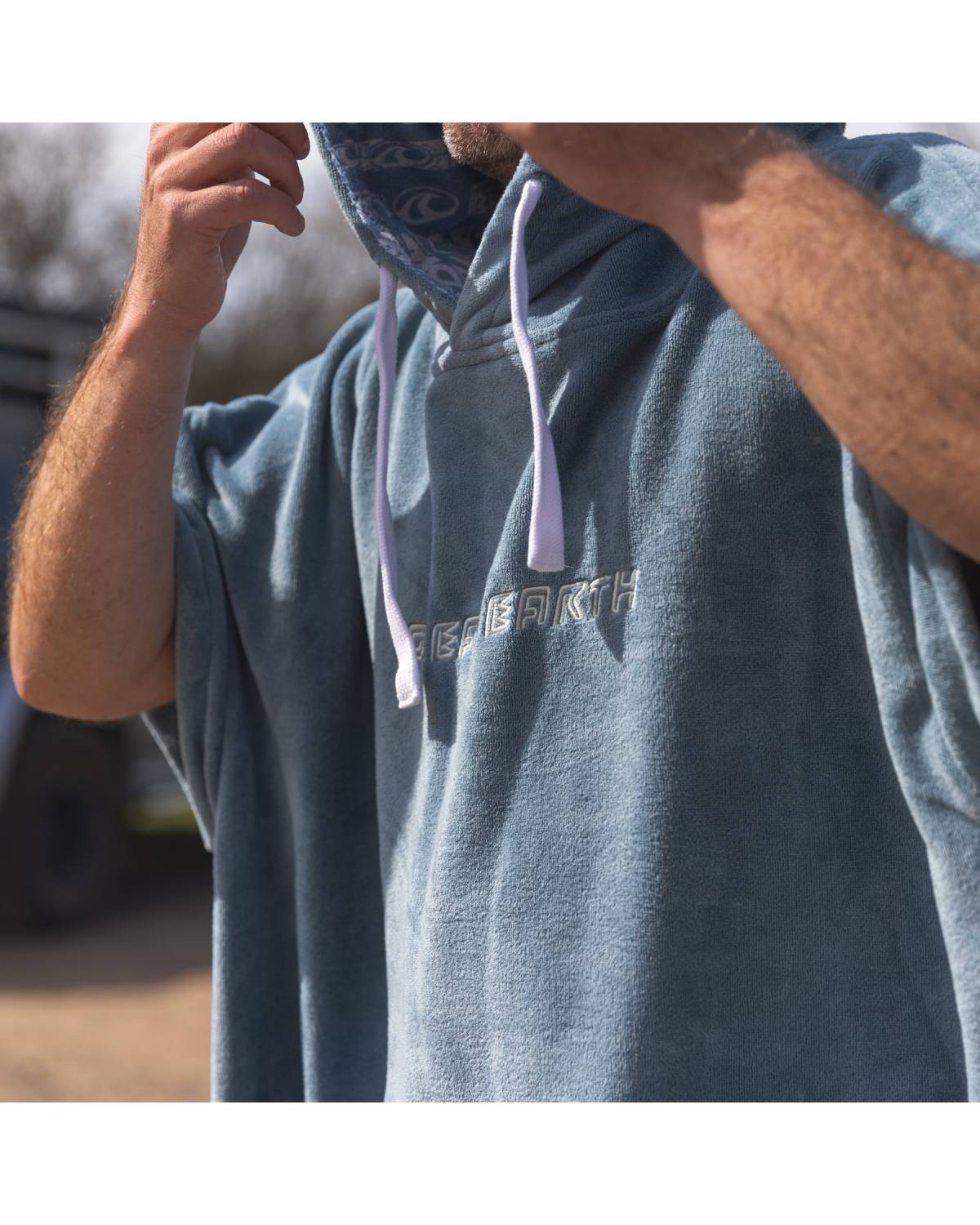 Mens Strike Hooded Poncho Petrol Lifestyle