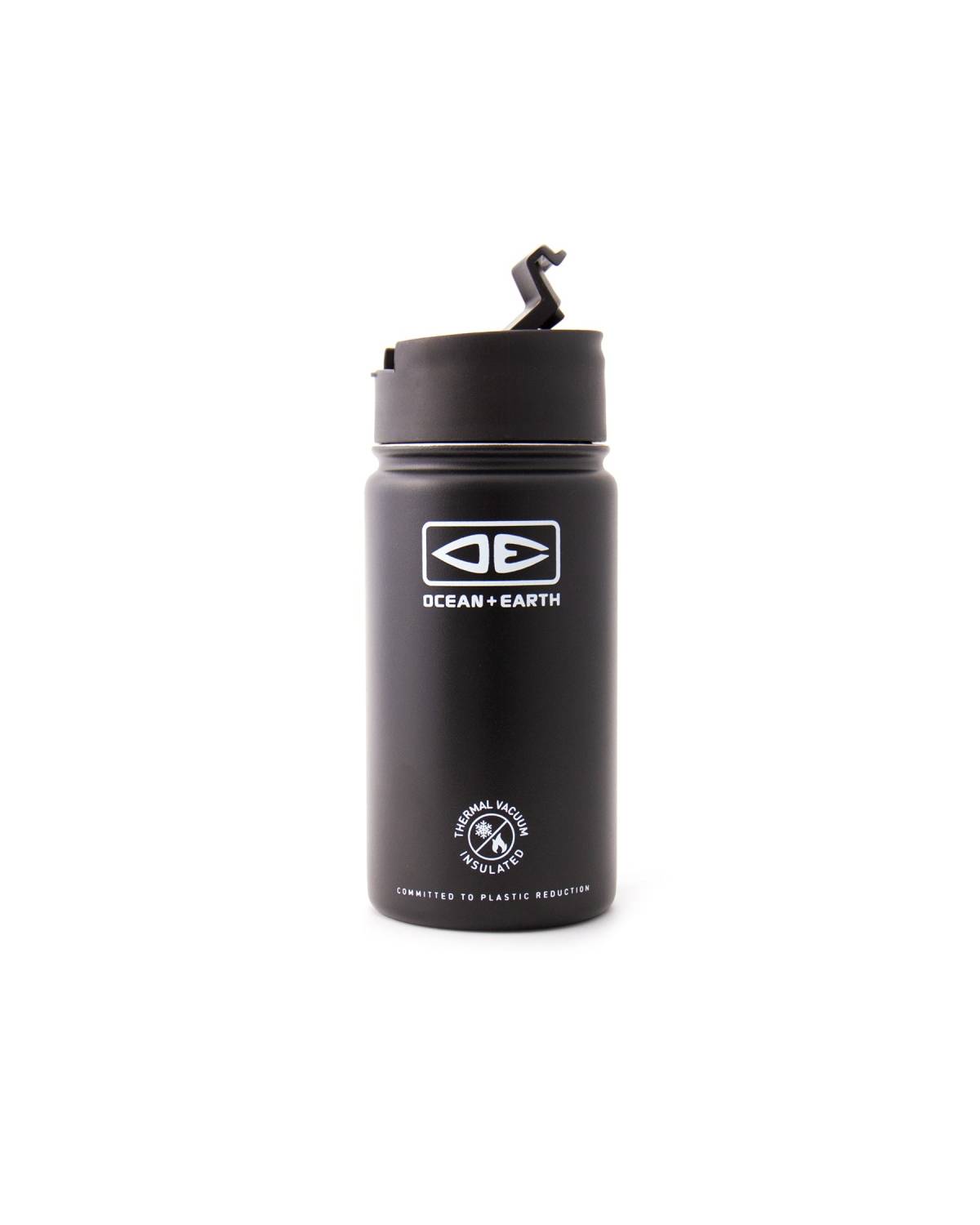 Black Insulated Flip Lid Coffee Mug