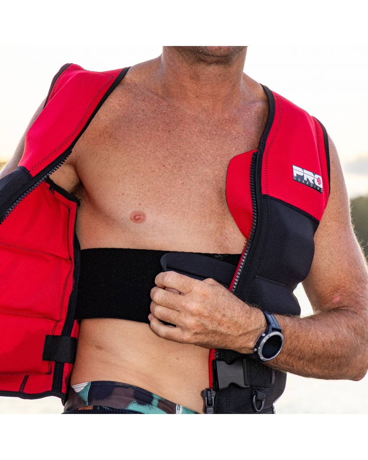 Jet Ski Life Vest - Black and Red