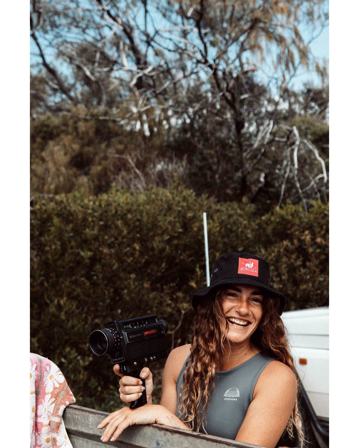 Clear Shot of Hemp Bucket Surf Hat Black