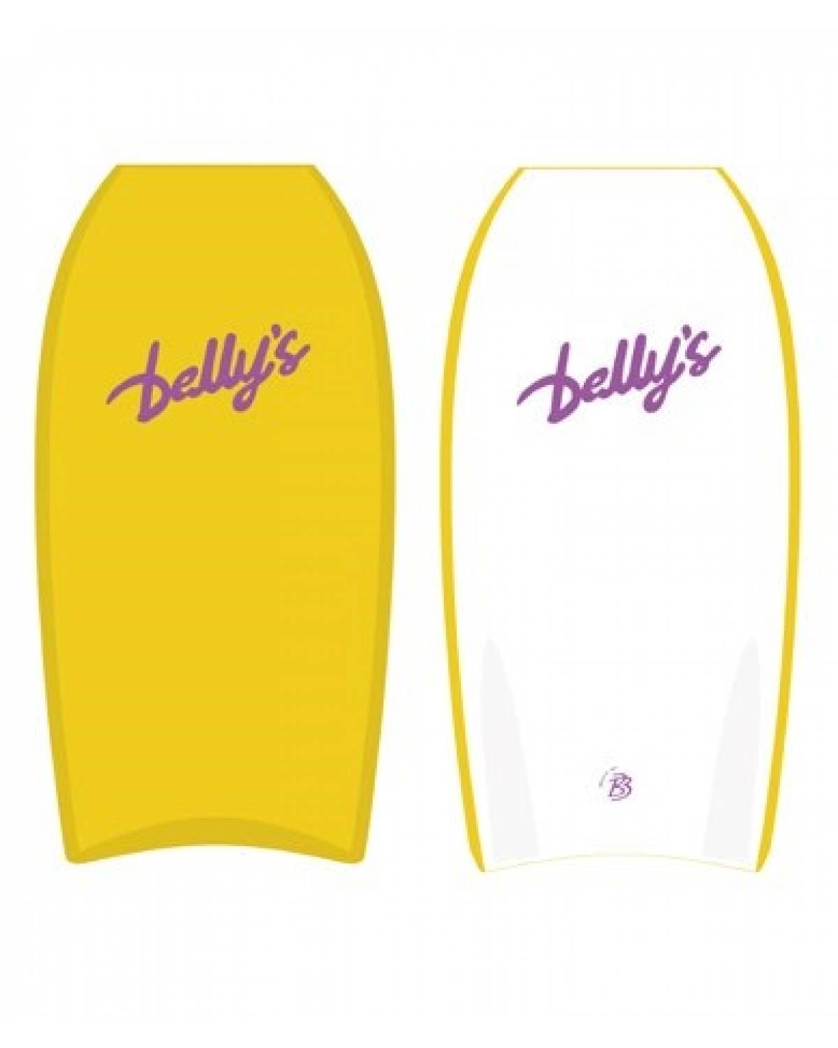 Yellow bodyboard front and back