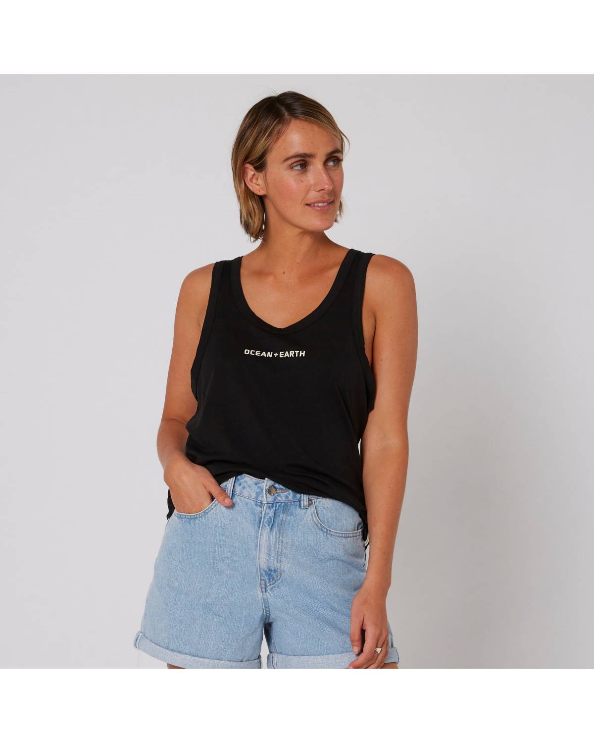 Black tank back view