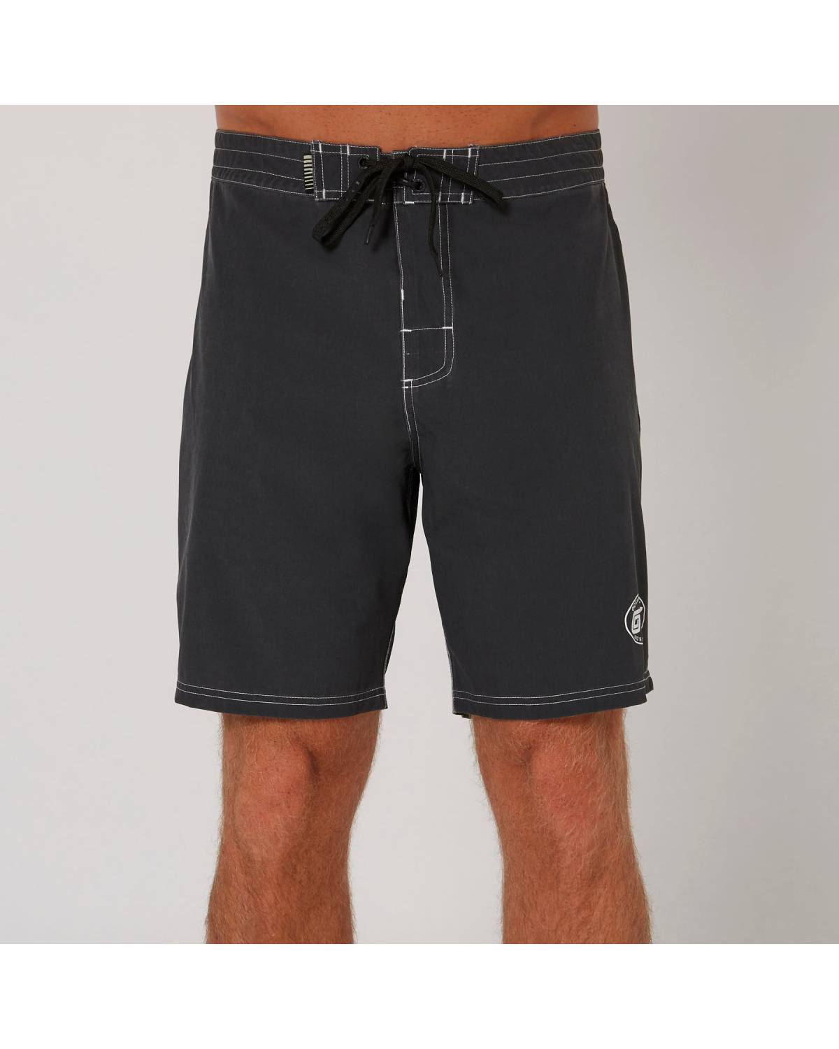 Front view black boardshort