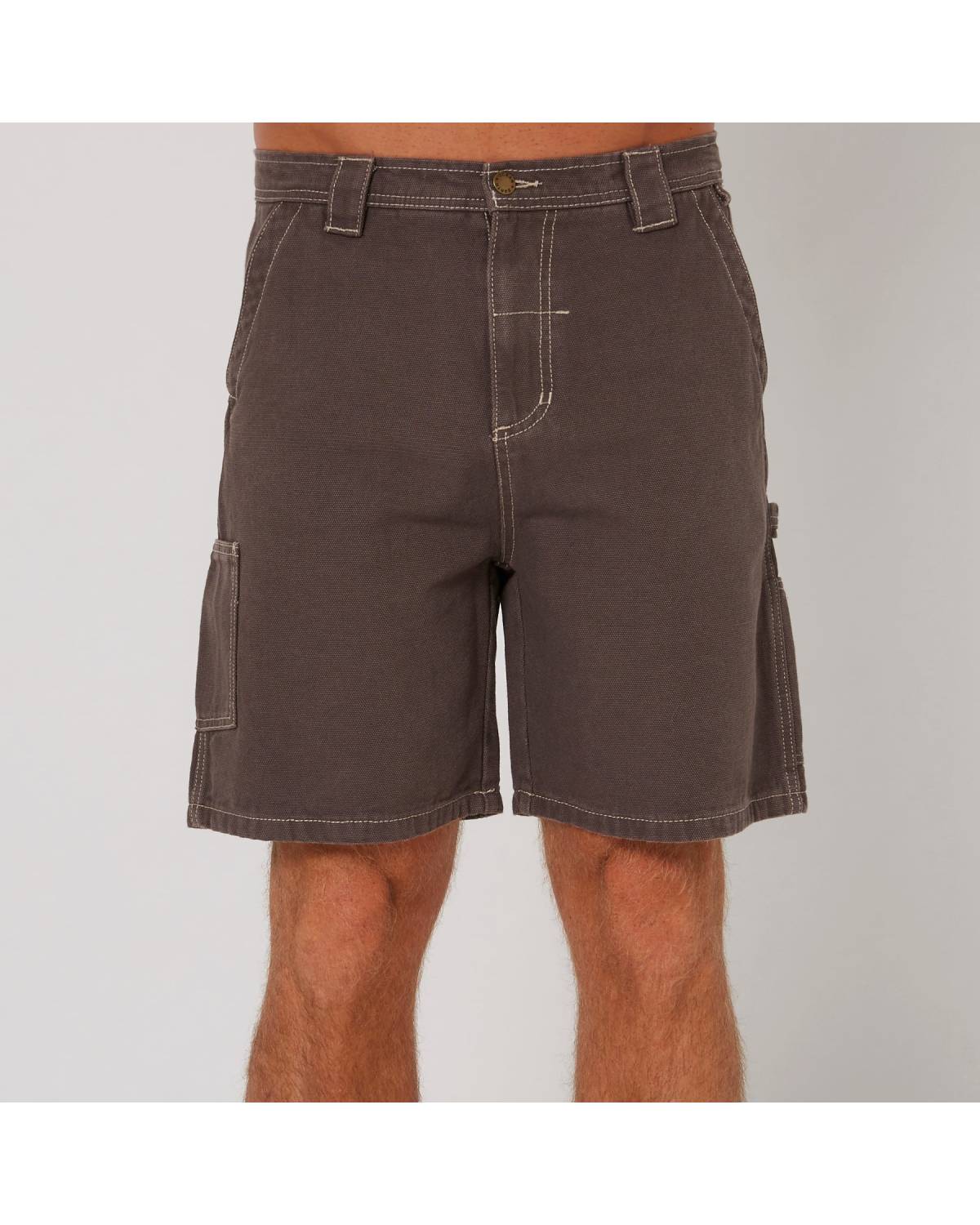 Front view of grey shorts