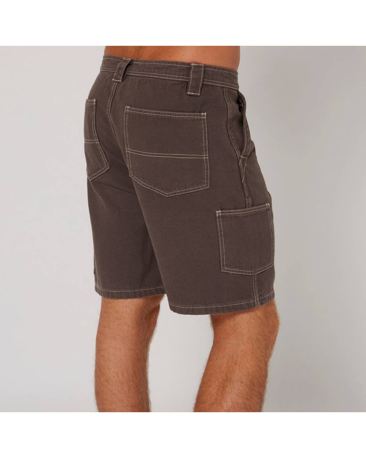 Back view of grey shorts
