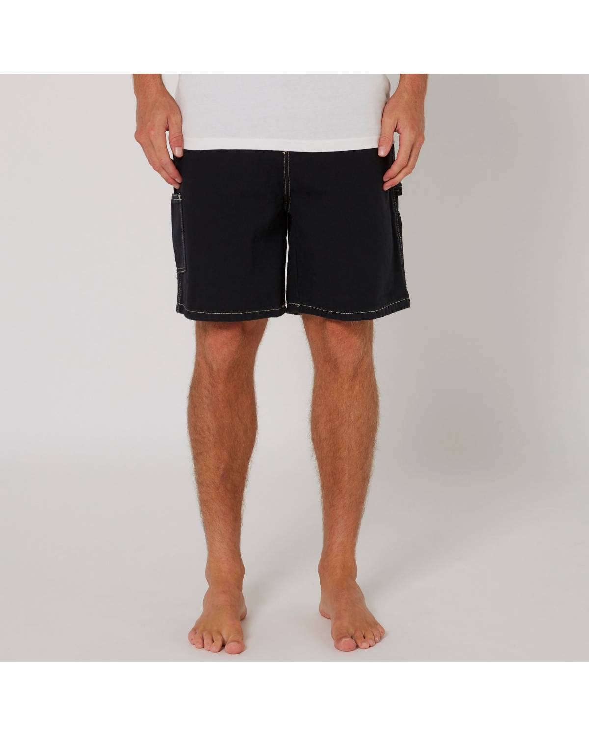 Full view of black shorts