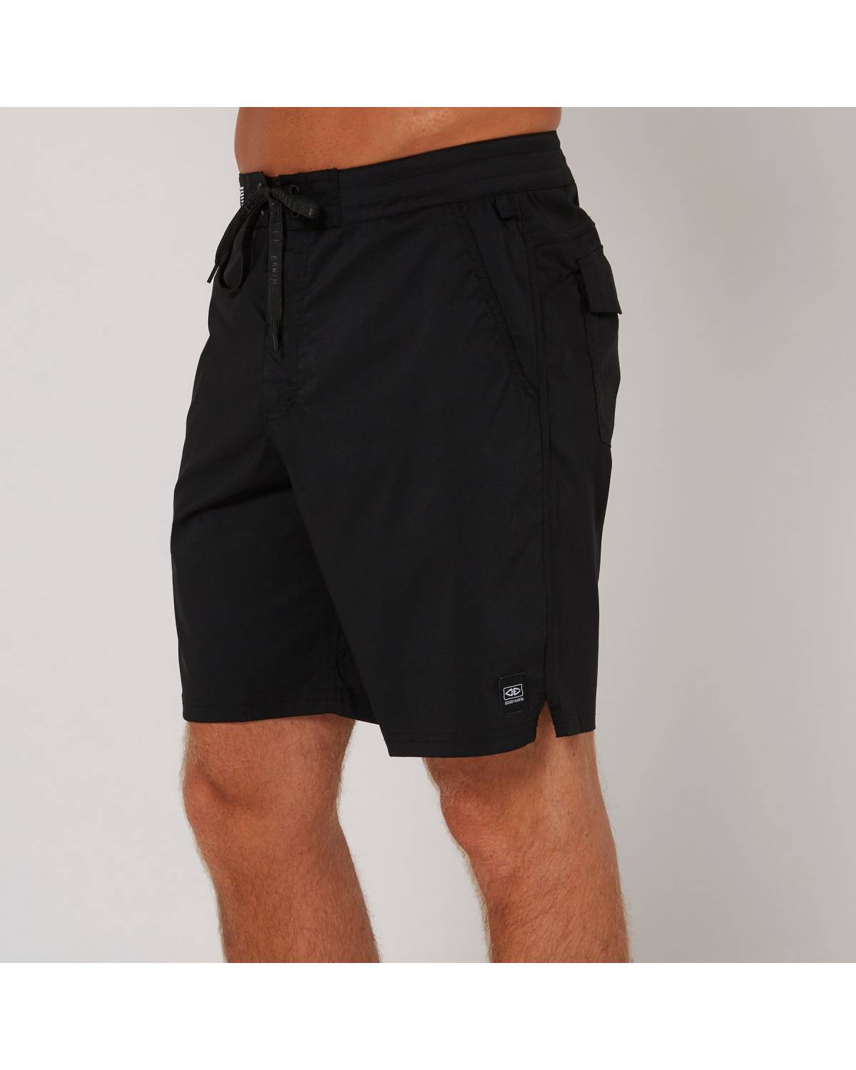 Side view black boardshort
