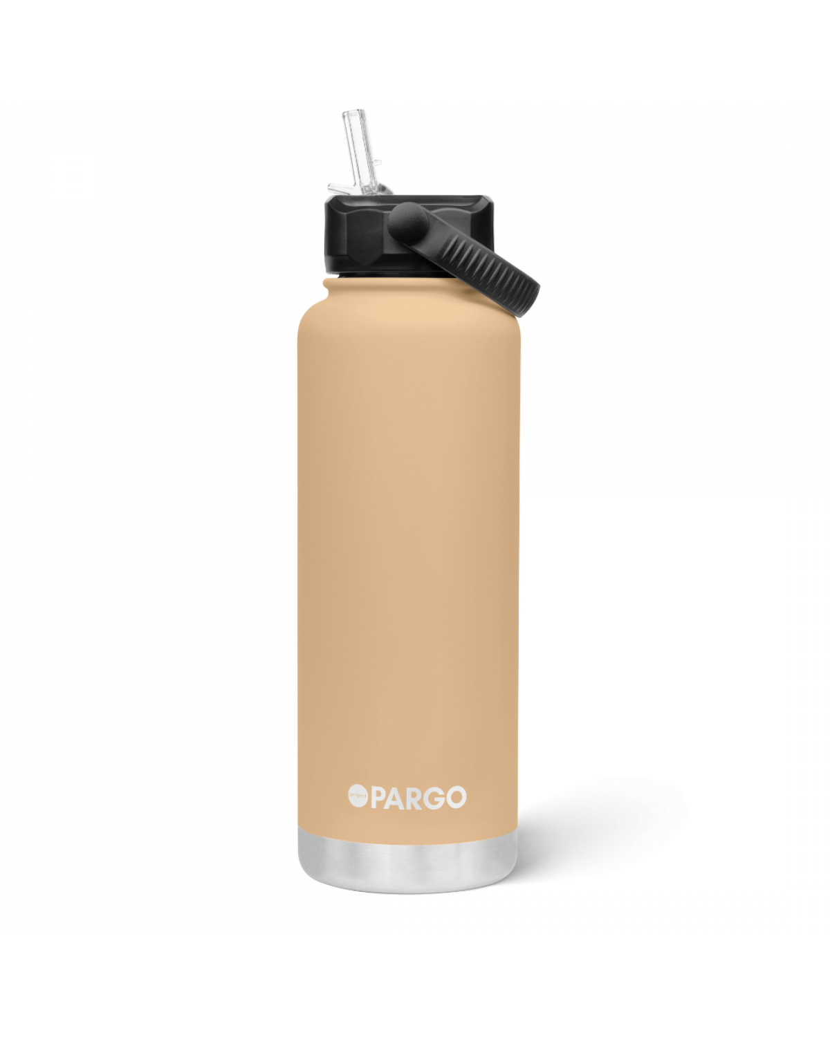 Insulated sports water bottle with straw, 1200mL capacity : DESERT Sand