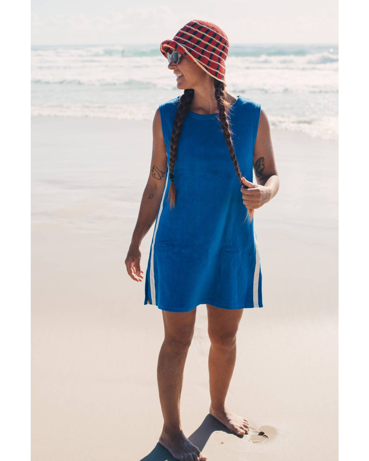 Sporty Terry Dress Cobalt