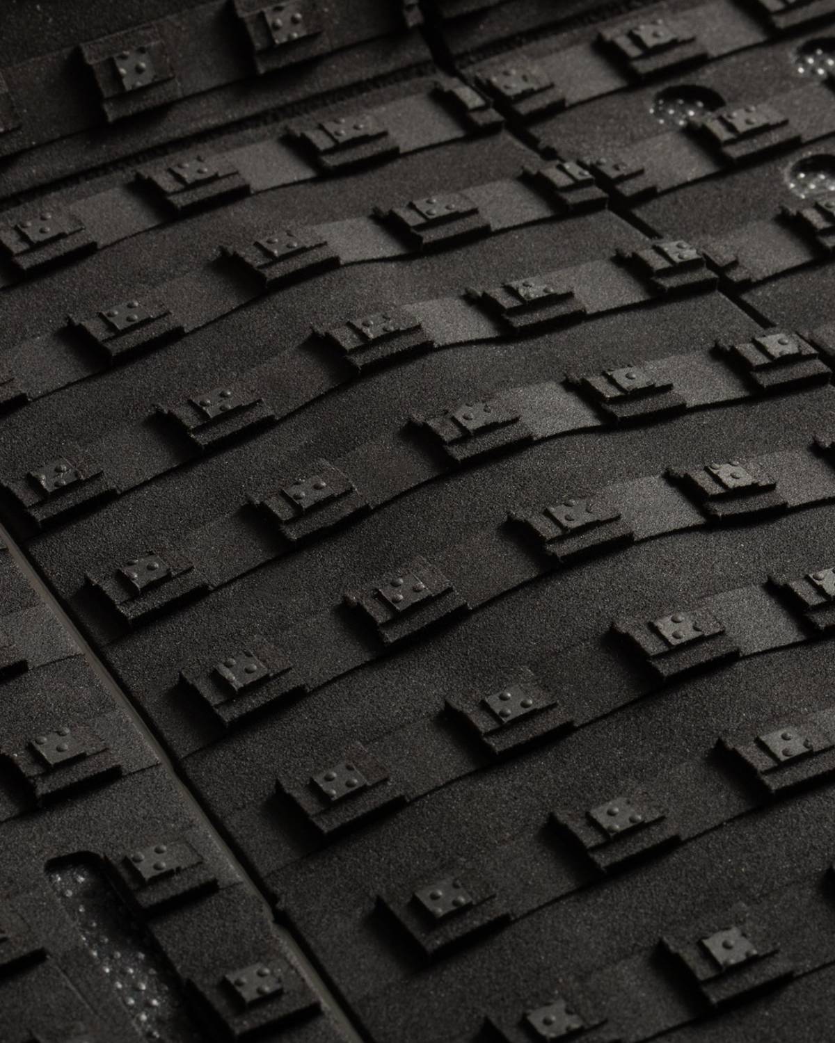 Close-up of black traction pattern