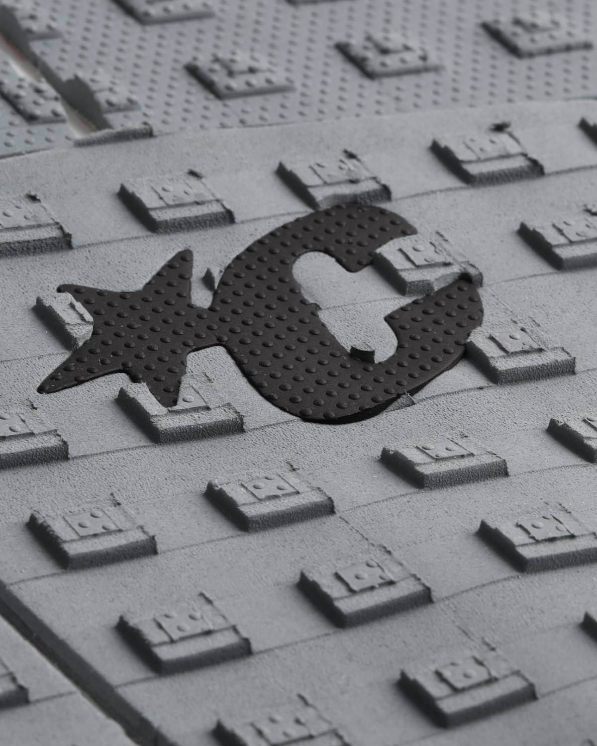 Close-up of grey traction pad