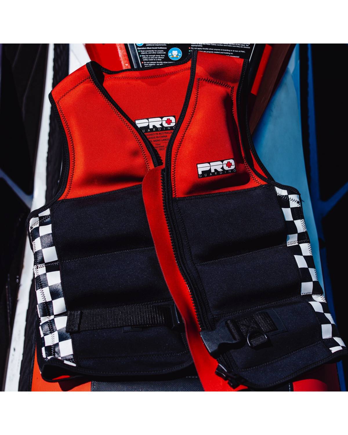 Jet Ski Life Vest - Black and Red