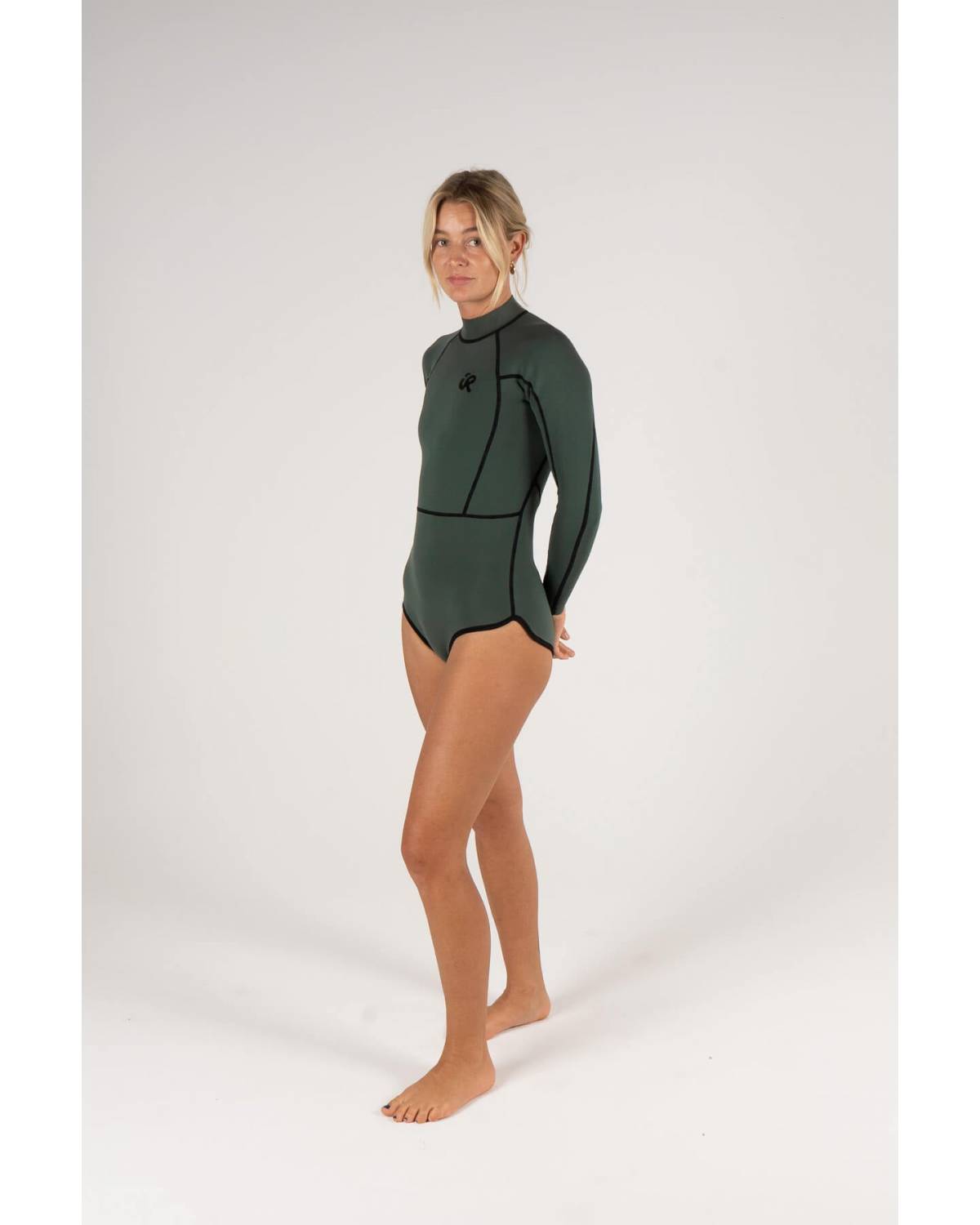 Inner Relm, wetsuit, springsuit, surfing, ladies, green