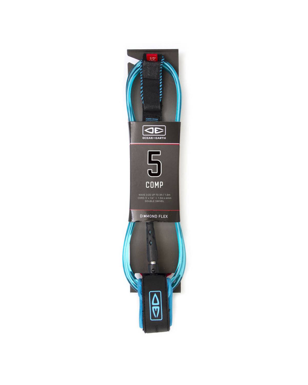 Surfboard Leash | Diamond Flex Comp - 5ft | Ocean and Earth