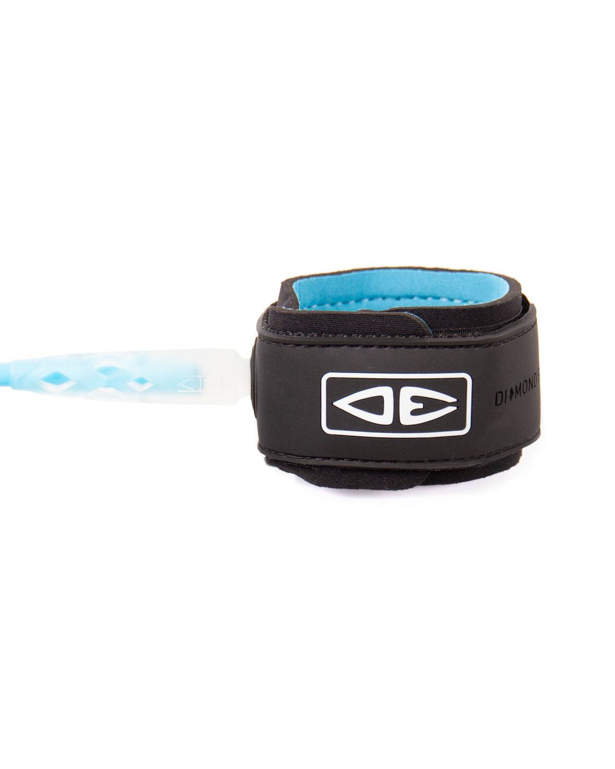 Blue surfboard leash close-up