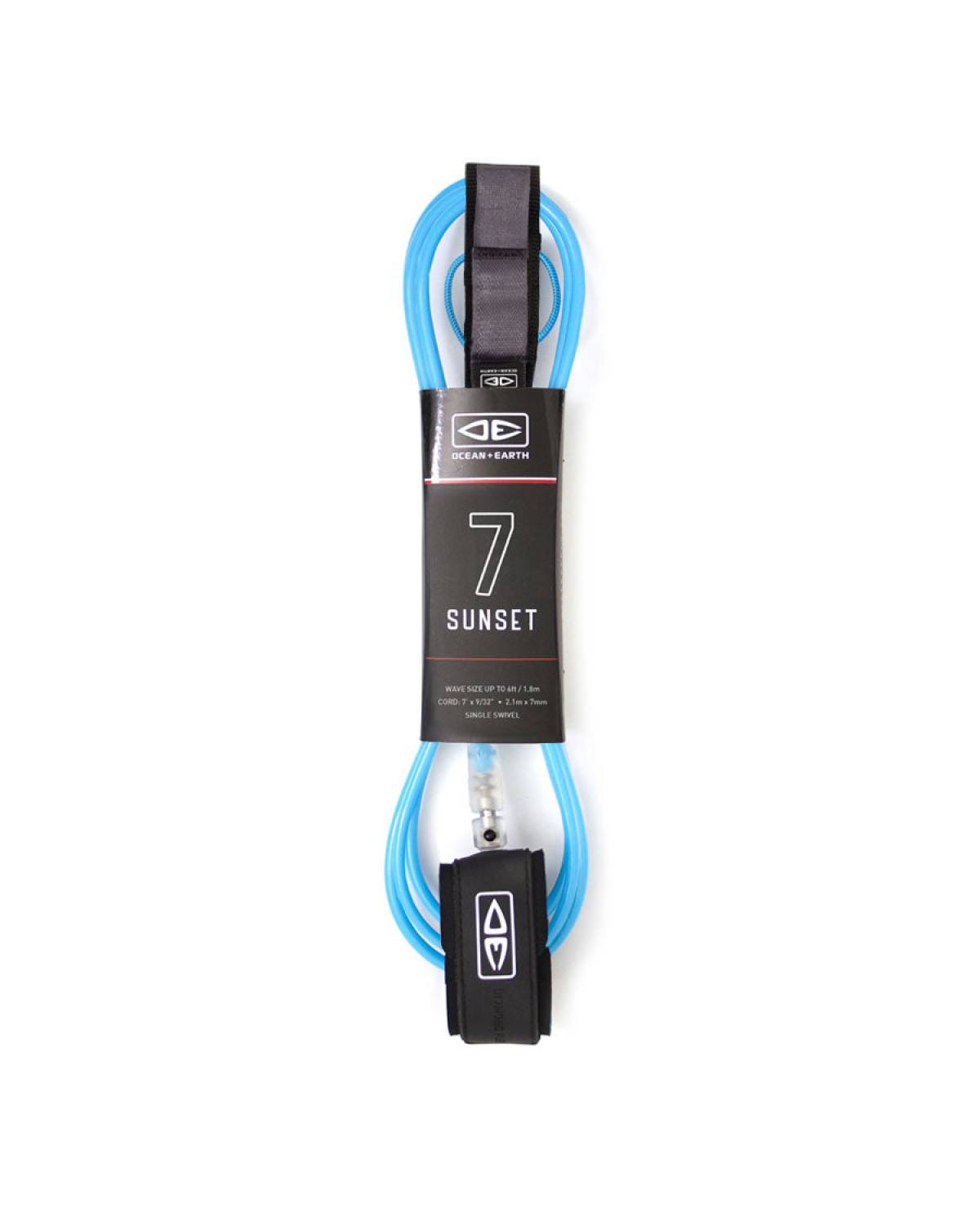 Blue surfboard leash packaged