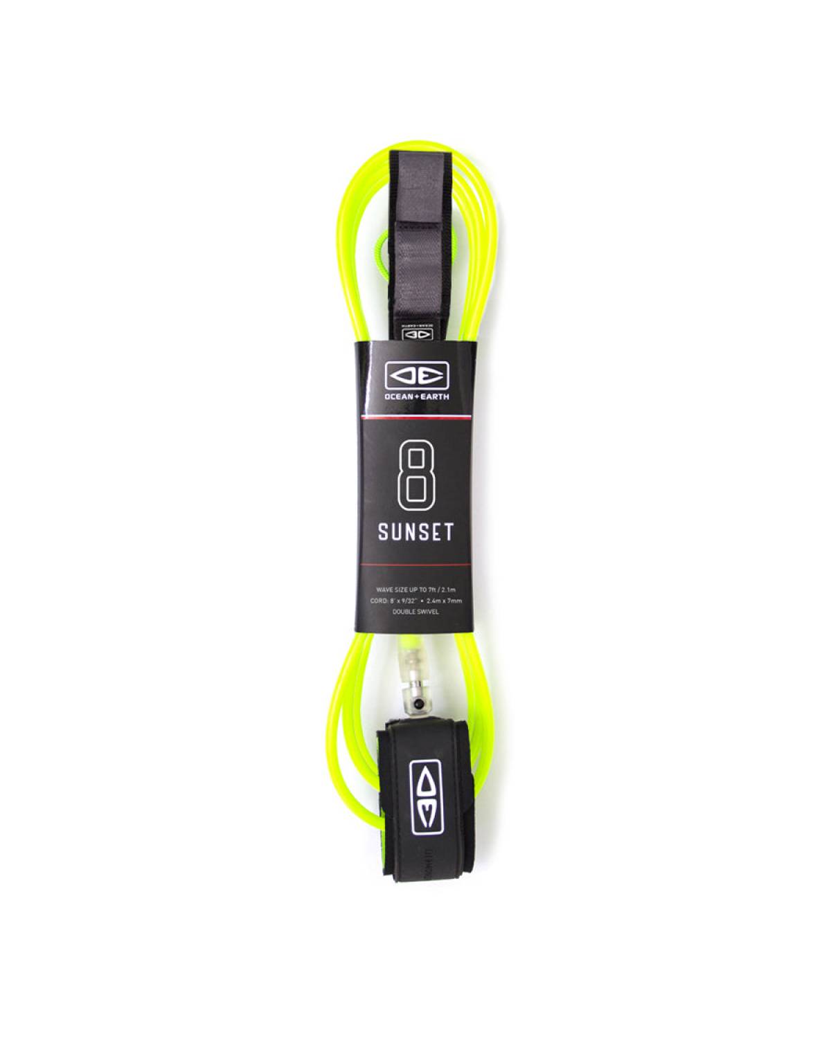Lime Surfboard Leash packaged