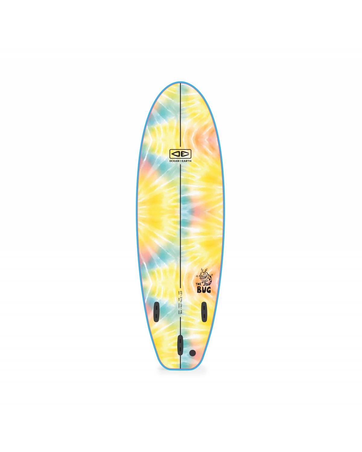 Blue softboard bottom view