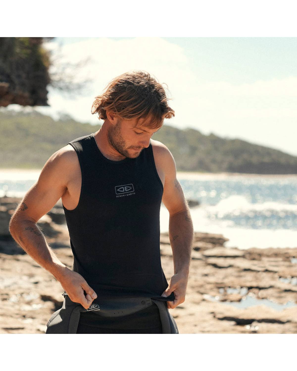 Rash Vest | Mens Flame Thermo Skin Vest | Ocean and Earth