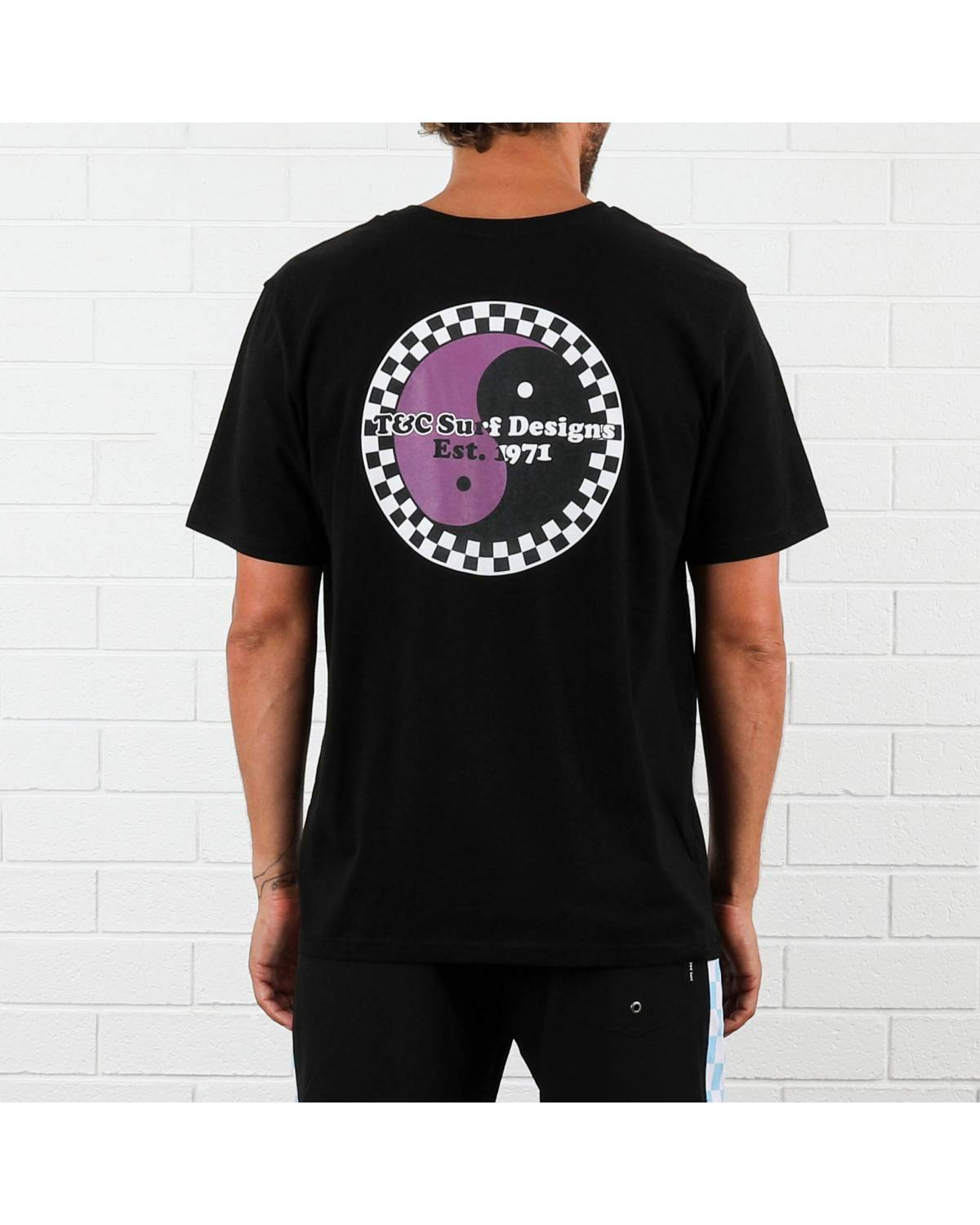 Icon Checker Tee - Black/Lilac